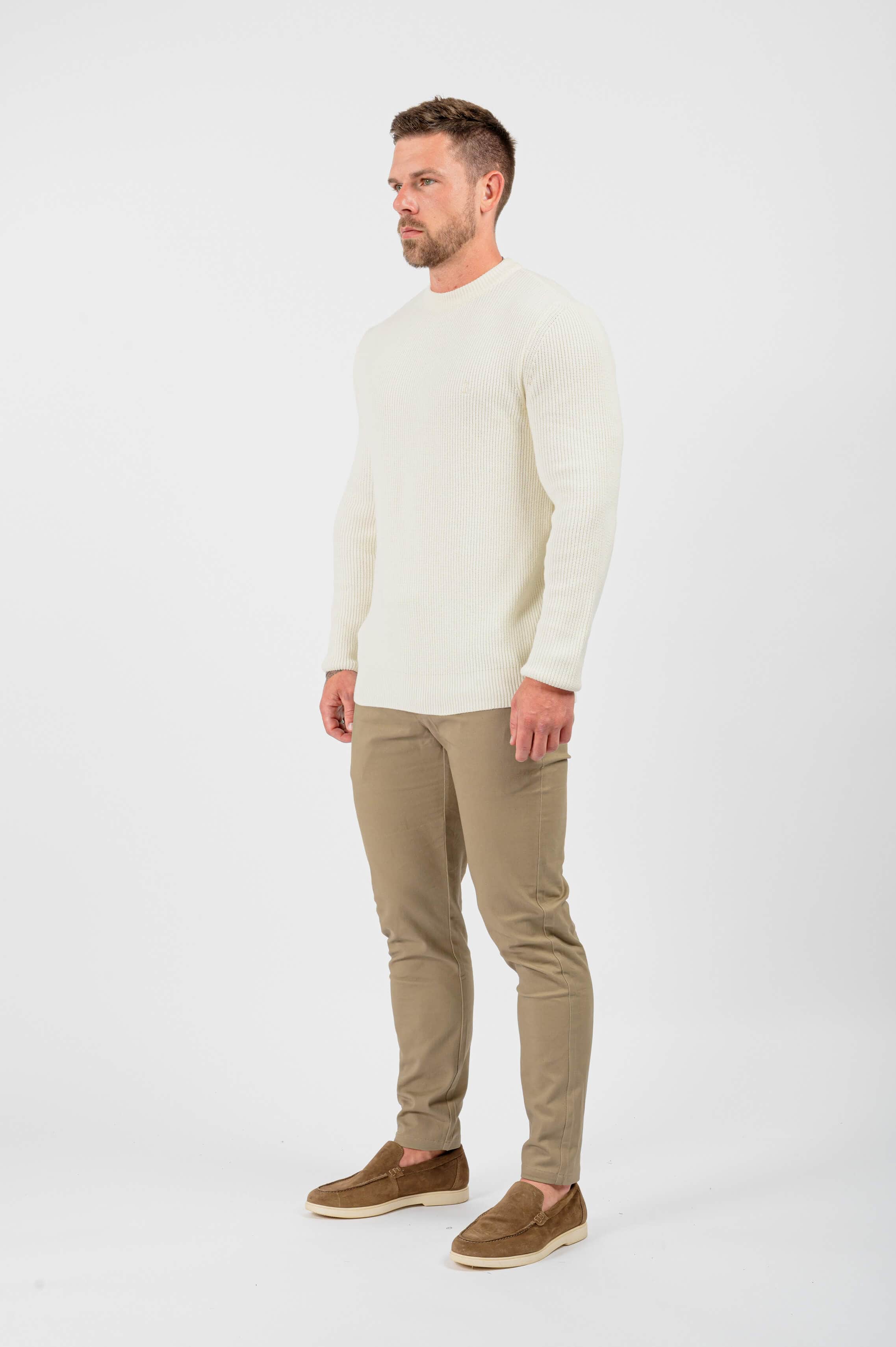 RIPPSTRICK-LANGARMSHIRT - CREME