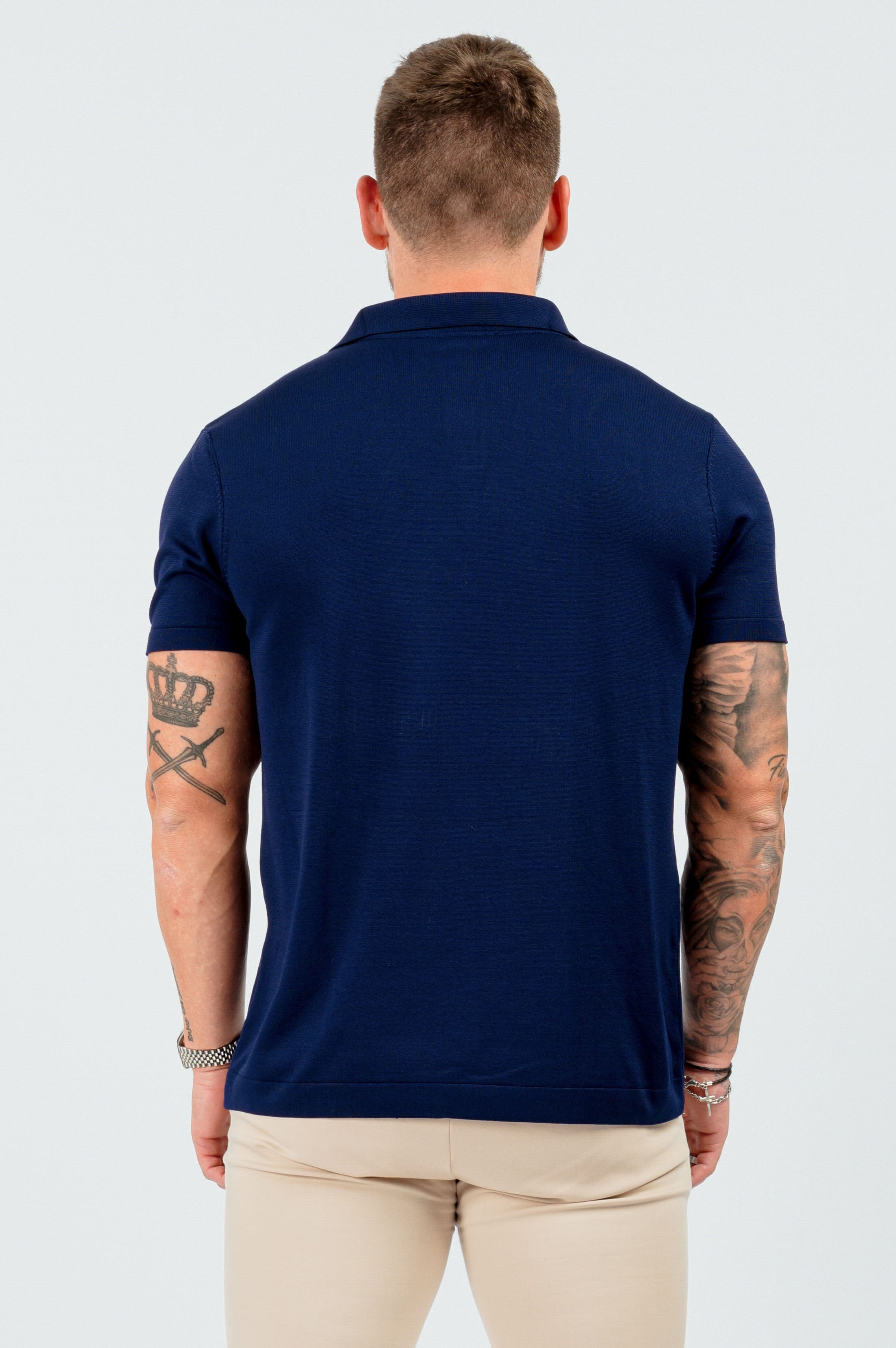 POLO EN MAILLE SOFT TOUCH - BLEU MARINE