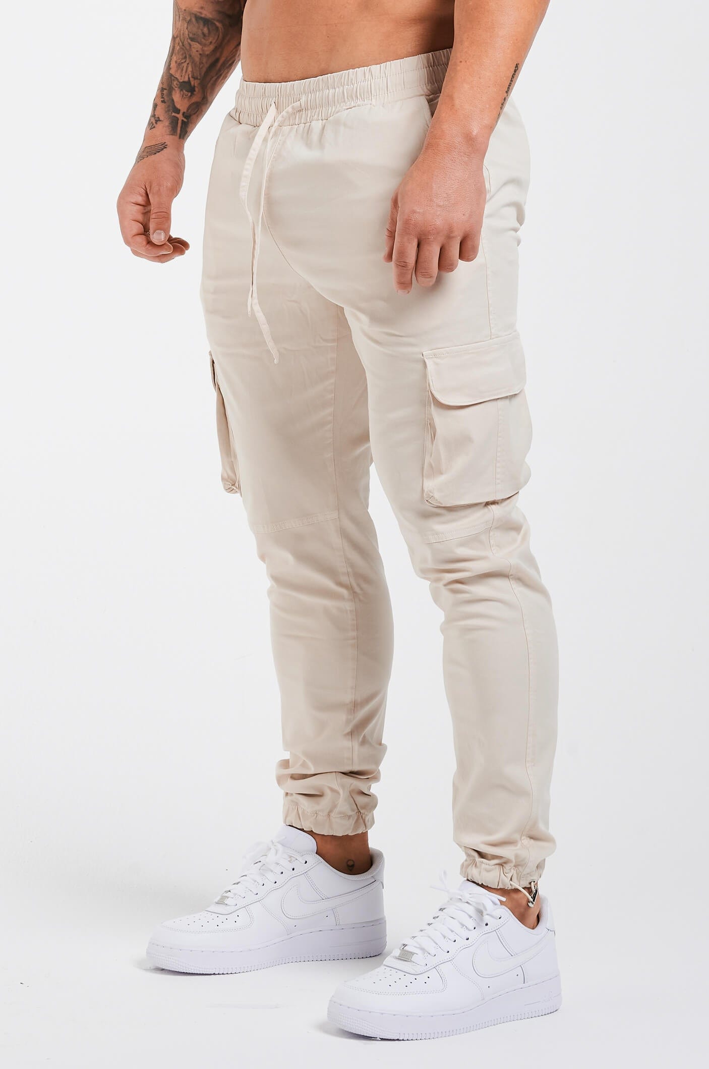 UTILITY CARGO PANTS - CREAM