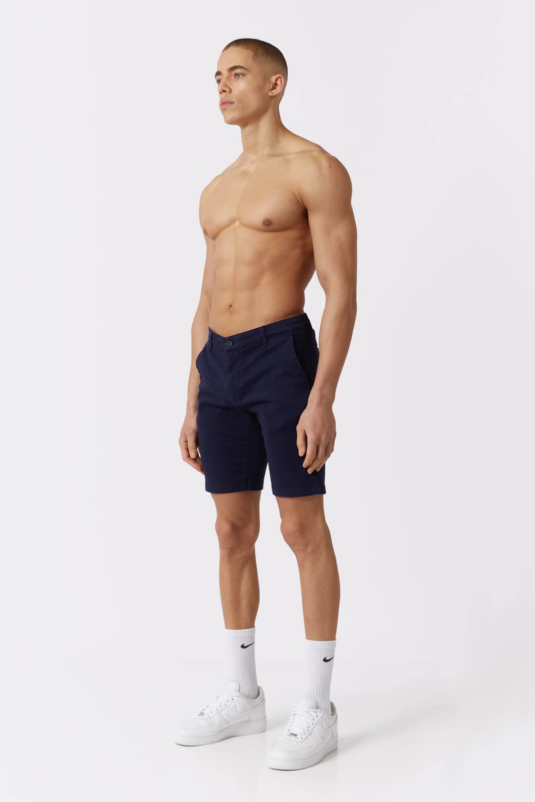 SHORT CHINO STRETCH - BLEU MARINE