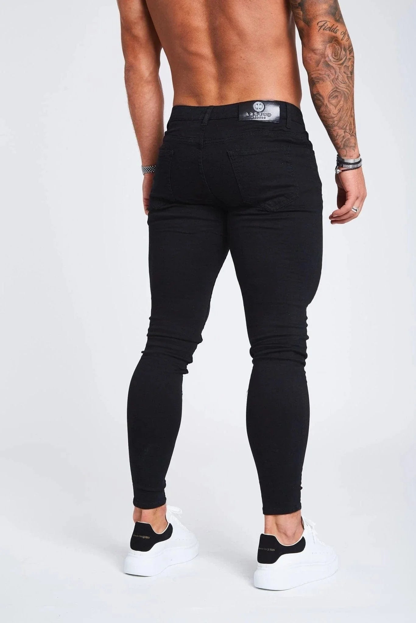 SKINNY FIT JEANS OHNE RISSE - SCHWARZ