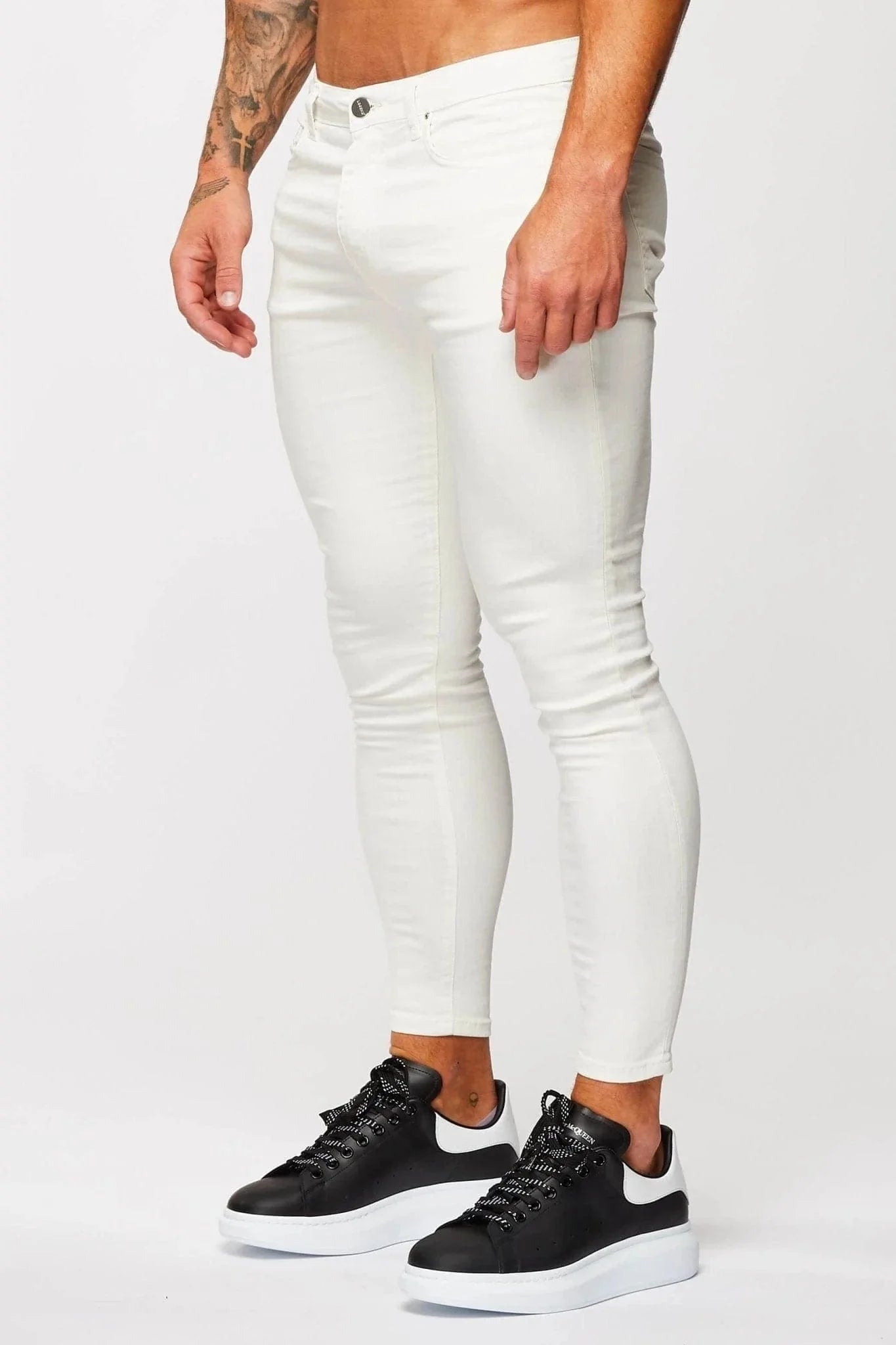 JEANS MIT SKINNY-FIT - ECRU