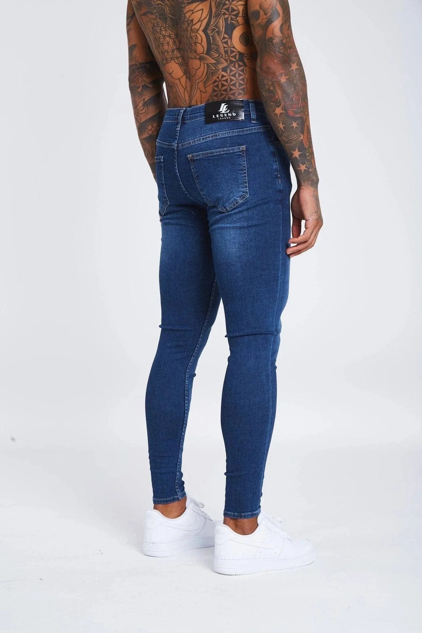 JEAN SKINNY FIT NON DÉCHIRÉ - BLEU FONCÉ