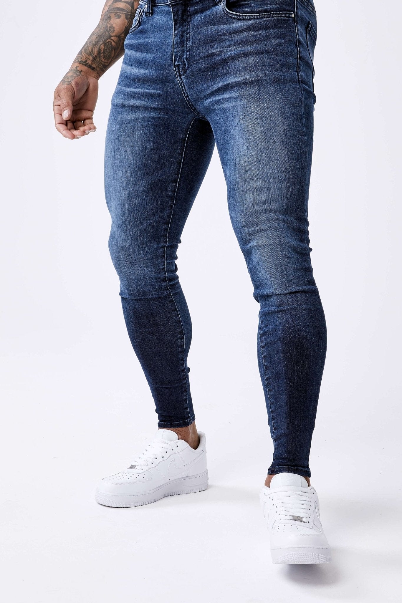 SKINNY FIT JEANS - DARK INDIGO FADE WASH