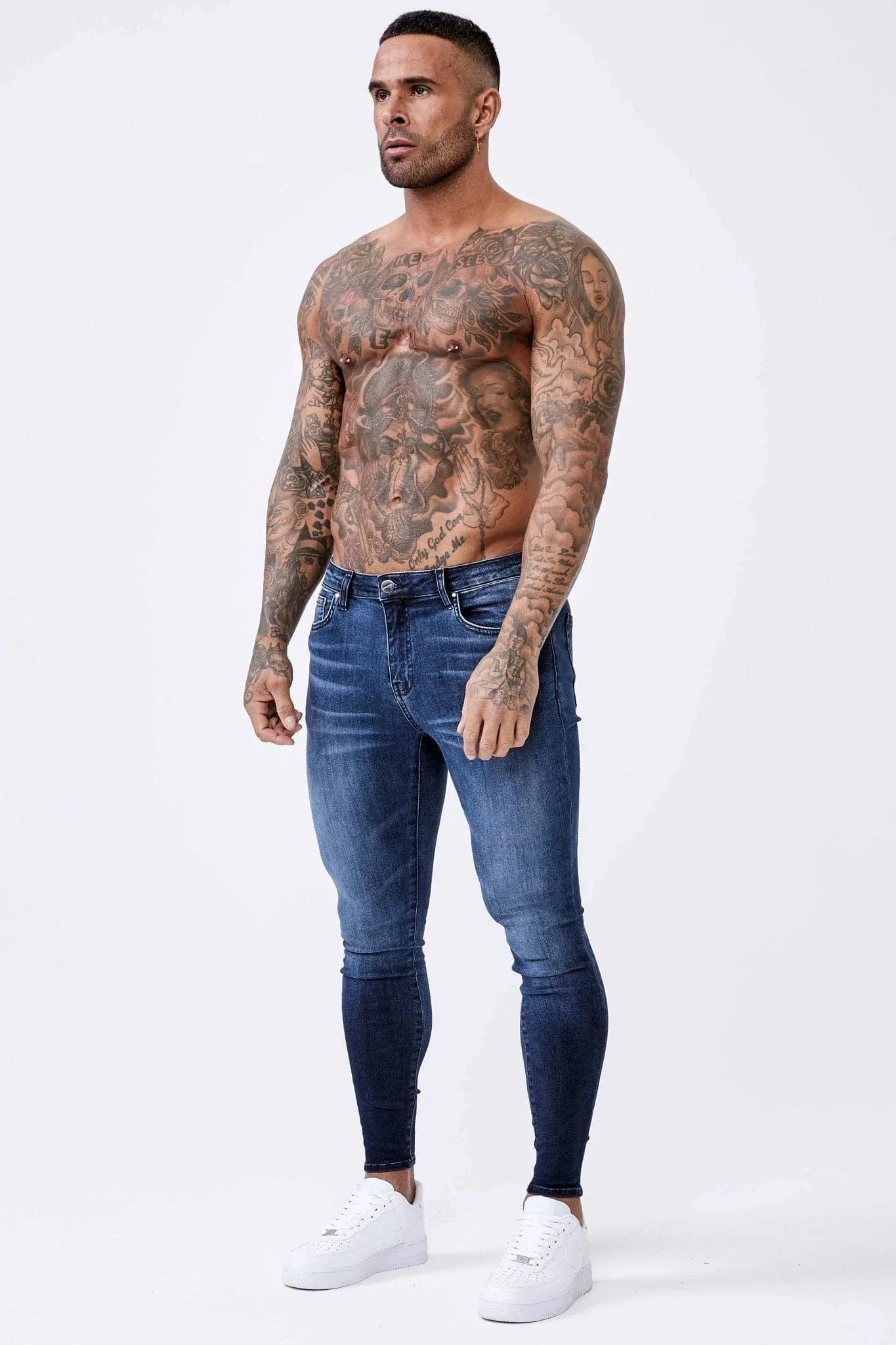 SKINNY FIT JEANS - DARK INDIGO FADE WASH