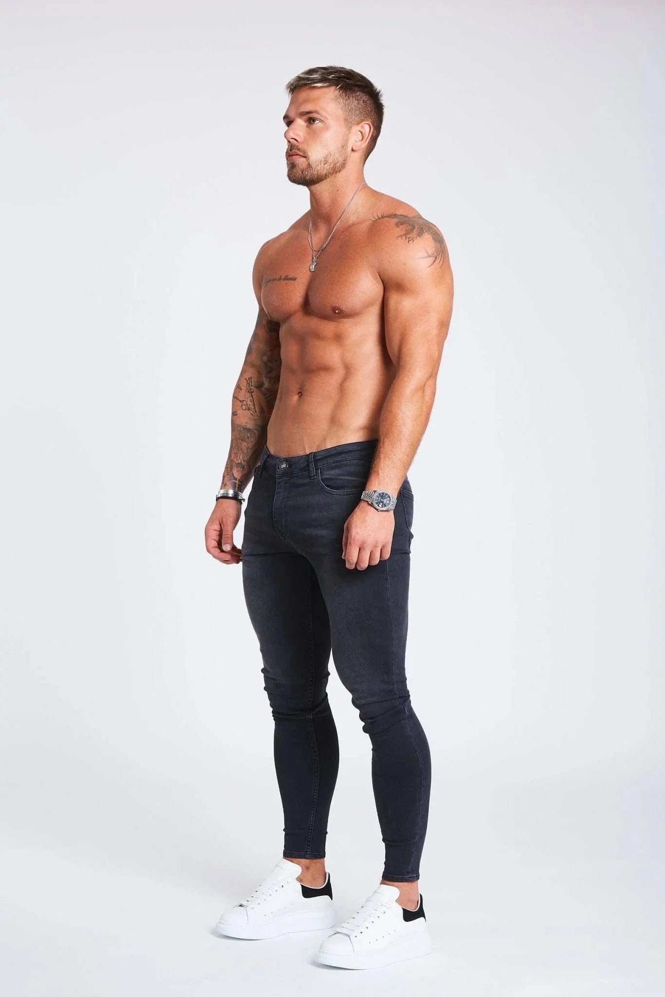 SKINNY FIT JEANS NON RIPPED - GREY