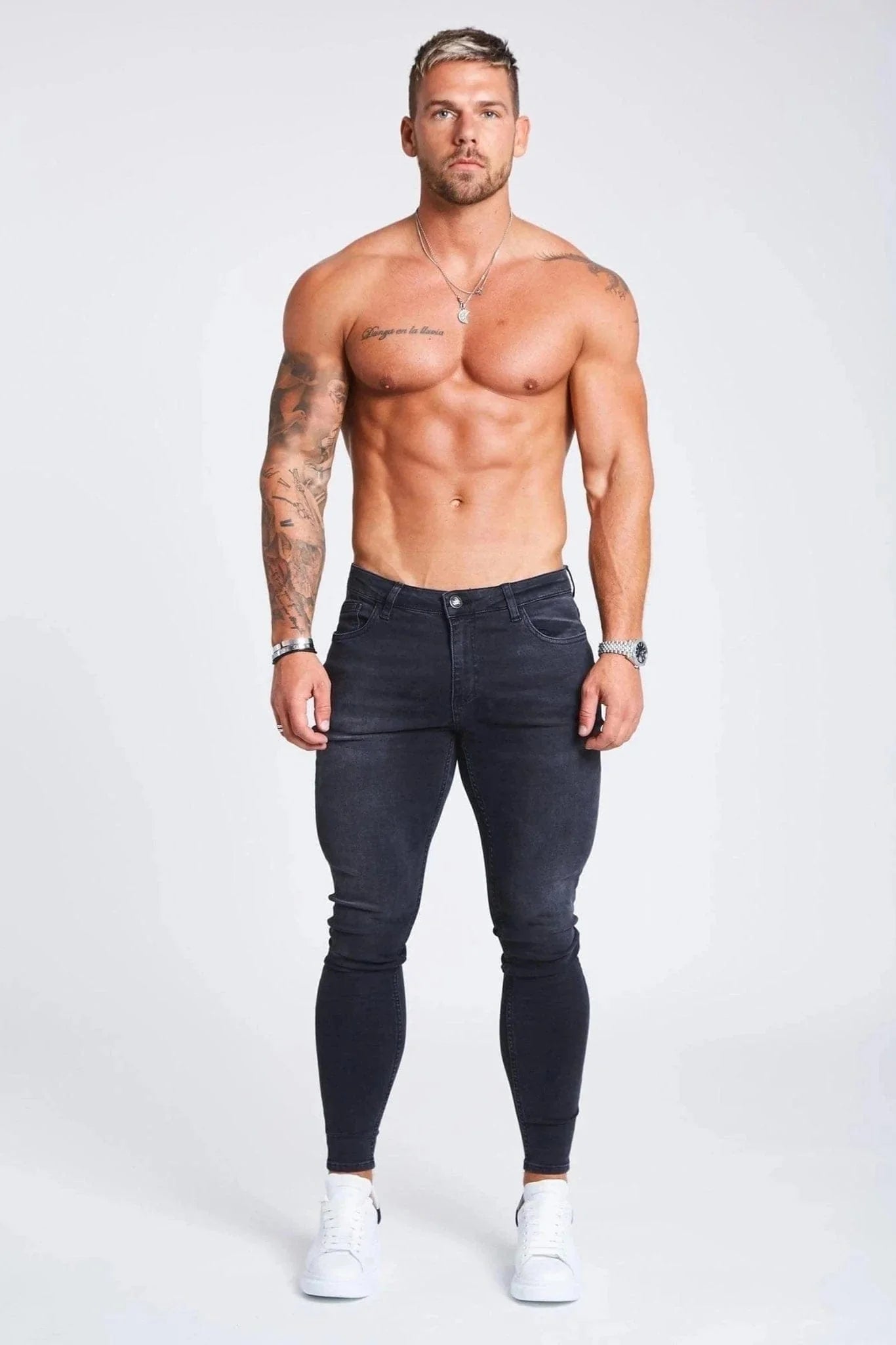 SKINNY FIT JEANS NON RIPPED - GREY