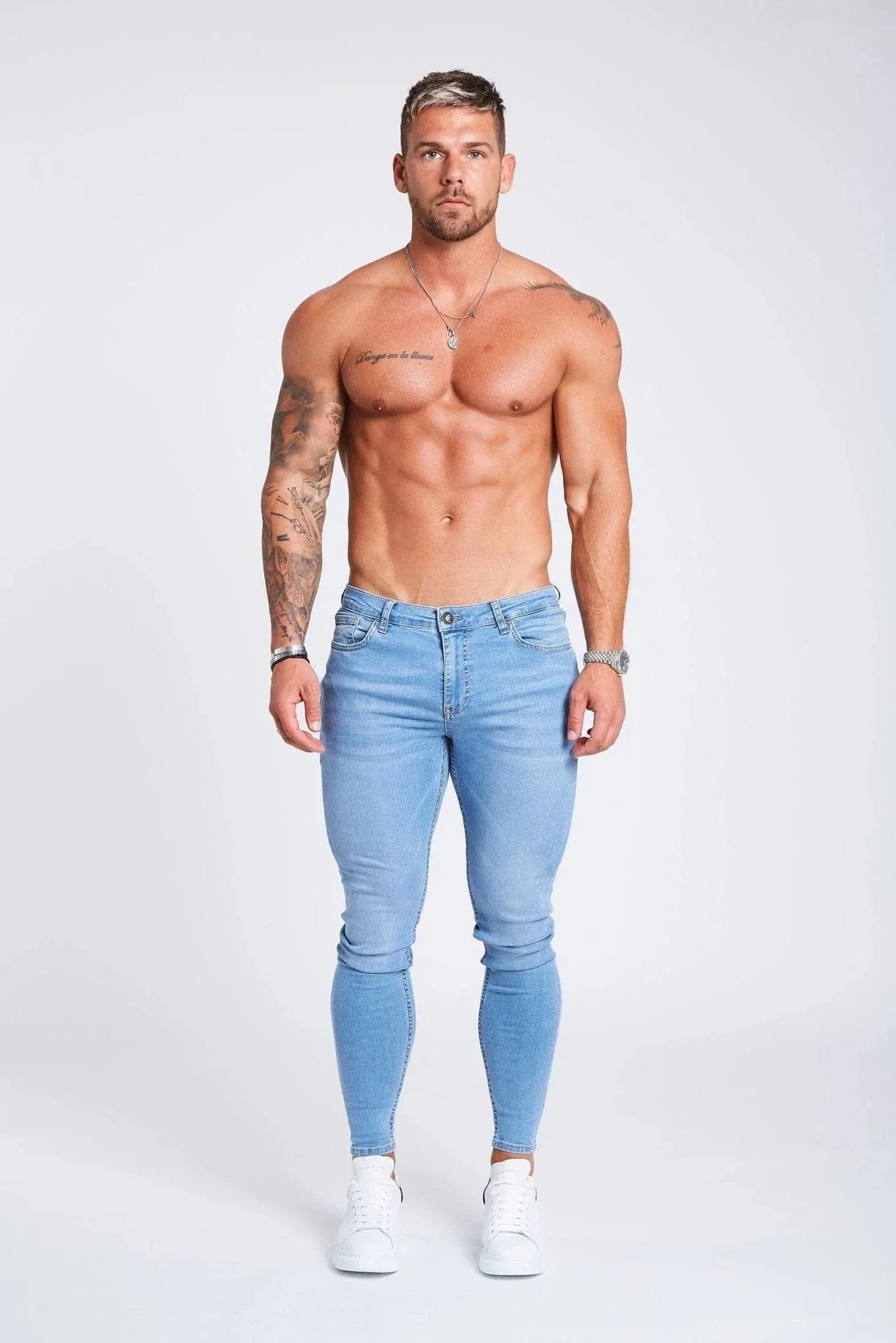 SKINNY FIT JEANS NON RIPPED - LIGHT BLUE