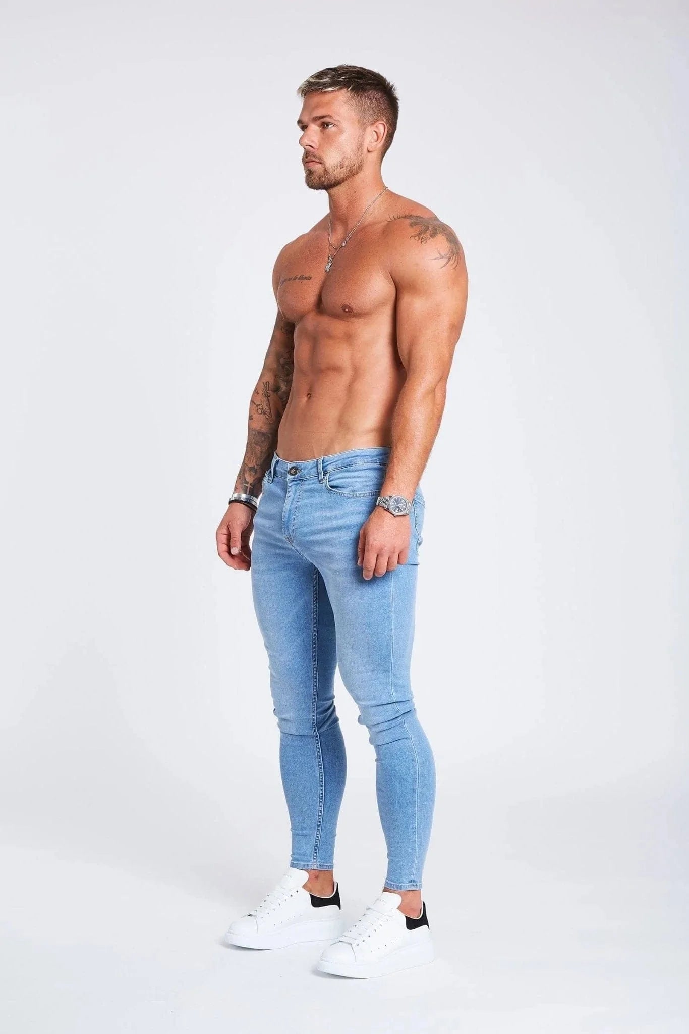 SKINNY FIT JEANS NON RIPPED - LIGHT BLUE