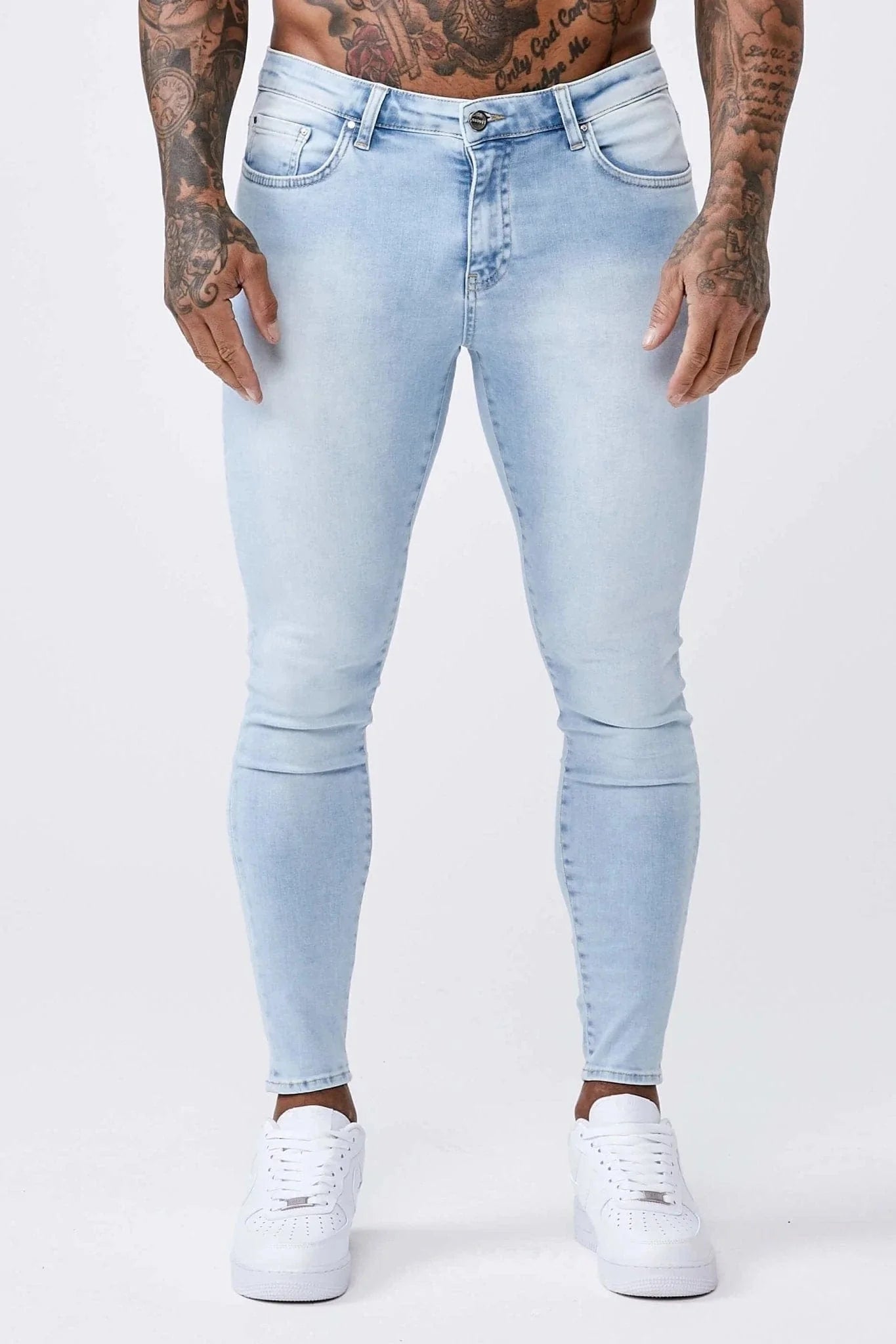 SKINNY FIT JEANS - PALE BLUE WASH