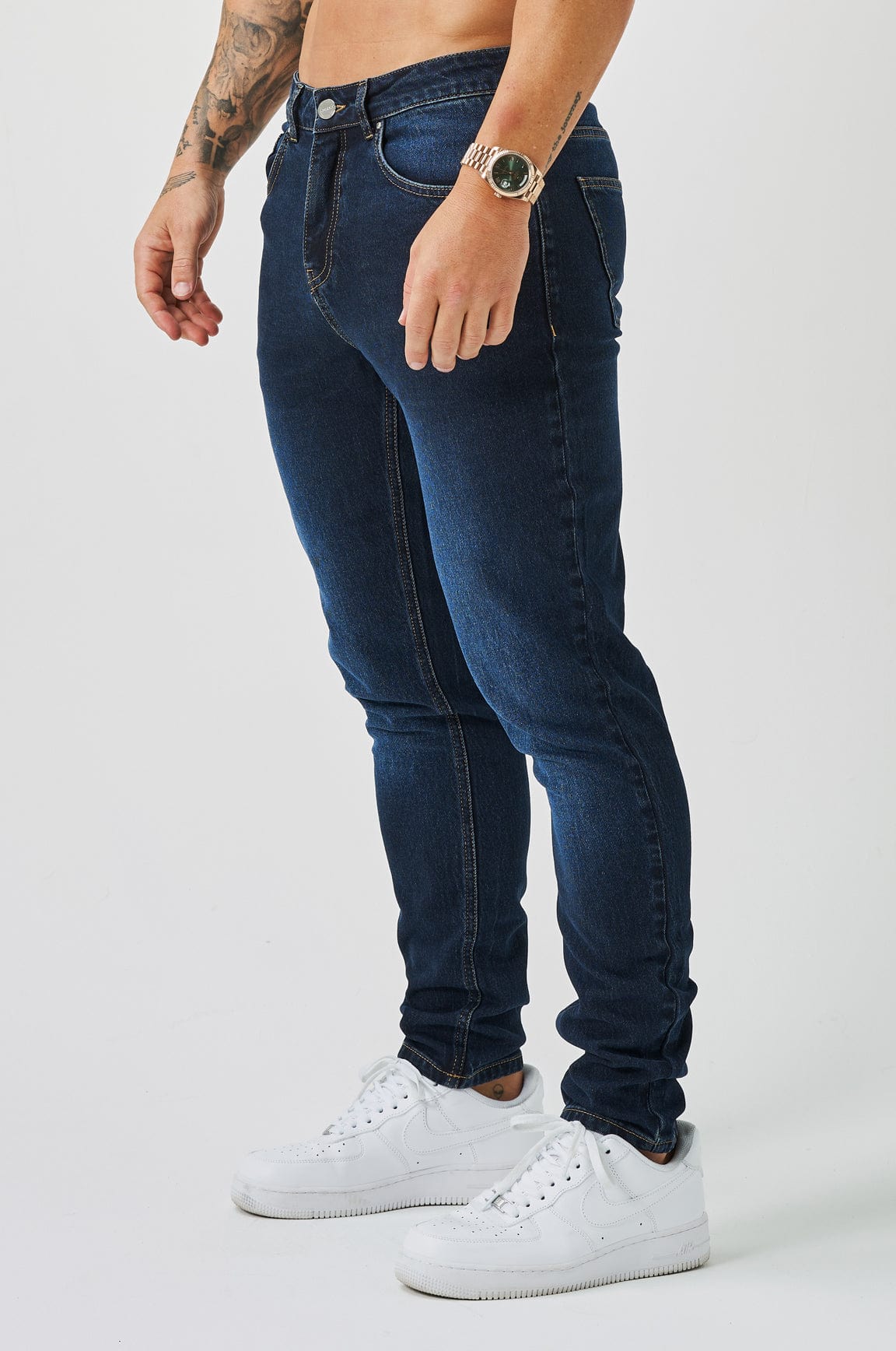 JEANS MIT REGULAR-FIT - BLAU-SCHWARZ