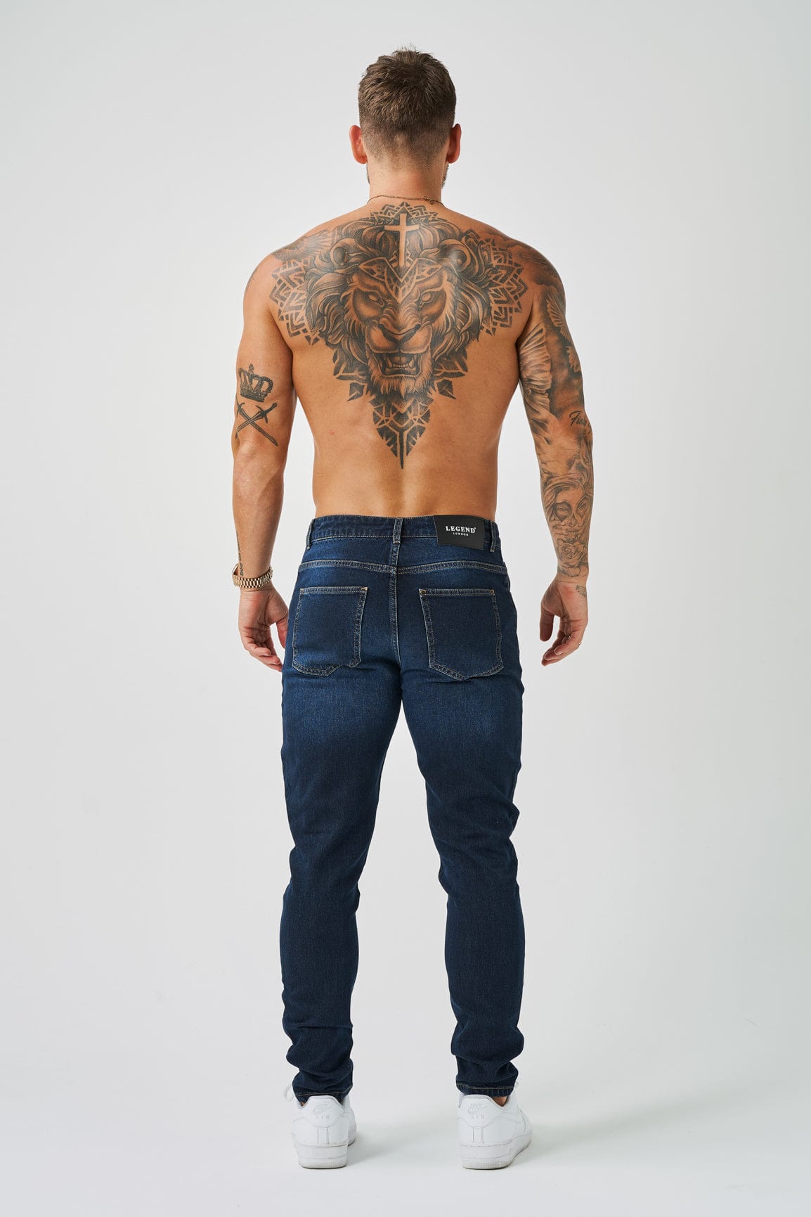 JEANS MIT REGULAR-FIT - BLAU-SCHWARZ