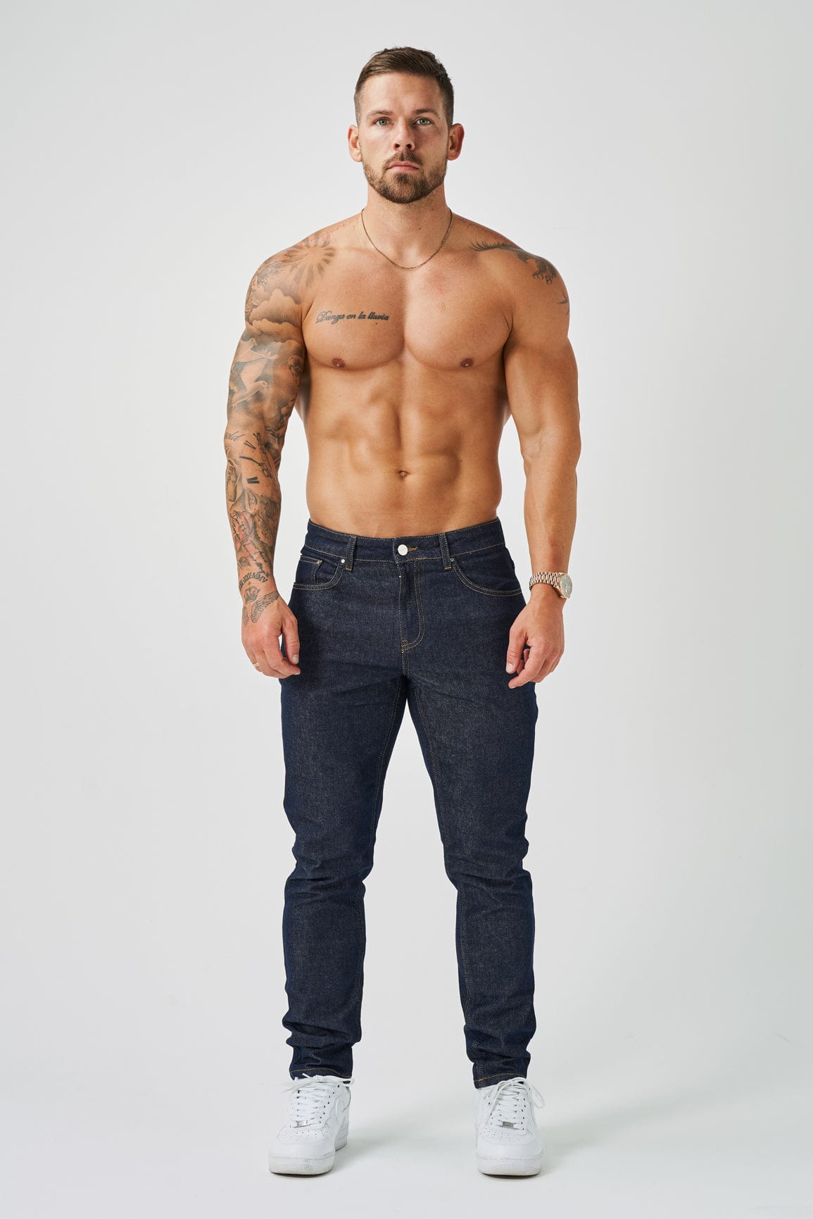 JEANS MIT REGULAR-FIT – RAW INDIGO