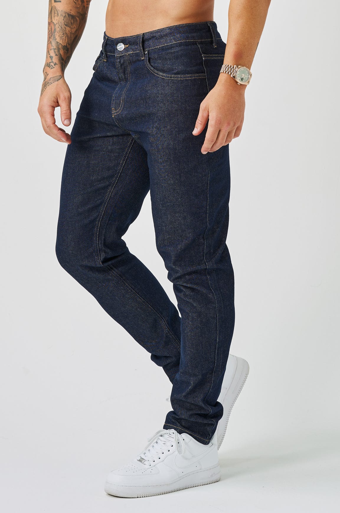 JEANS MIT REGULAR-FIT – RAW INDIGO