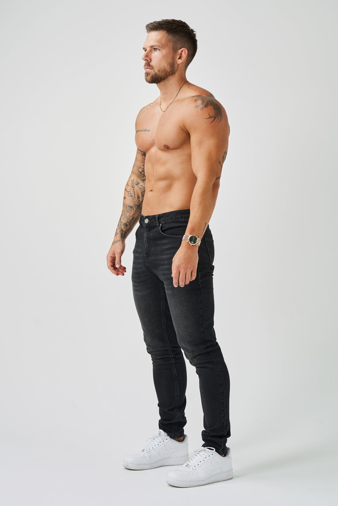 REGULAR FIT JEANS - WASHED BLACK