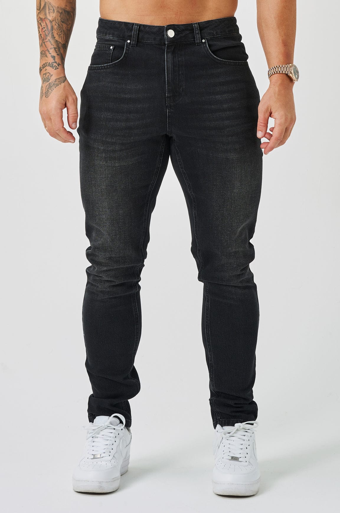 REGULAR FIT JEANS - WASHED BLACK