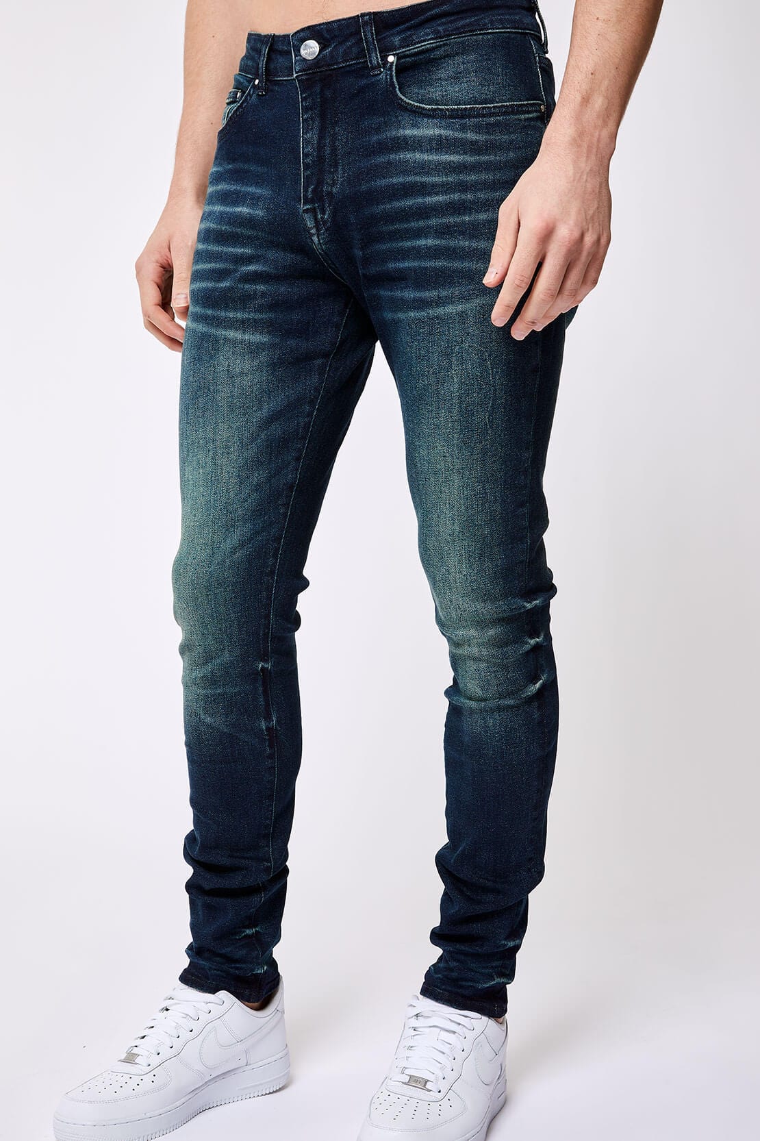 SKINNY FIT JEANS - DARK BLUE OVERDYE