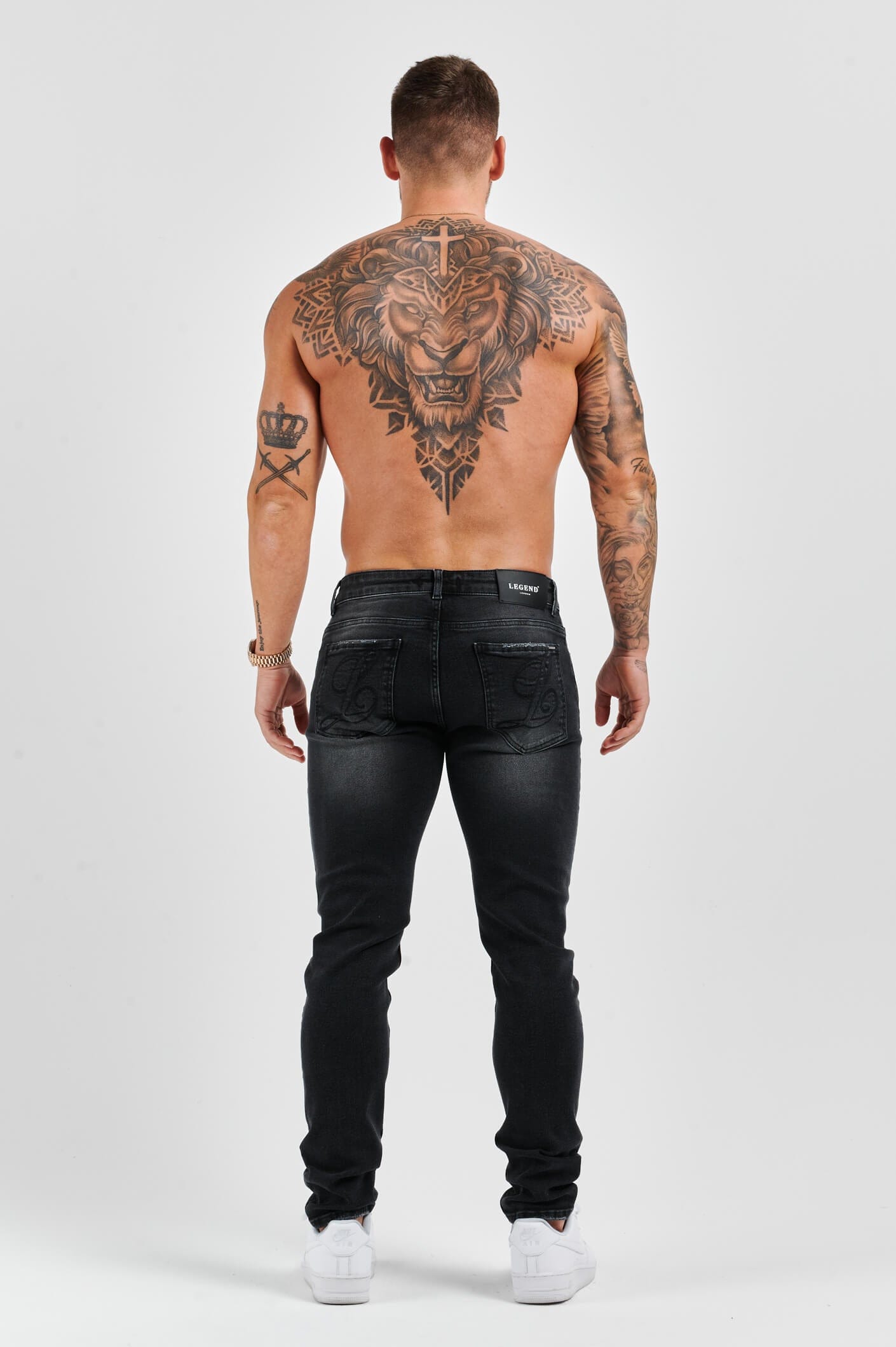 SLIM FIT JEANS 2.0 DISTRESSED - GRAU VERWASCHEN