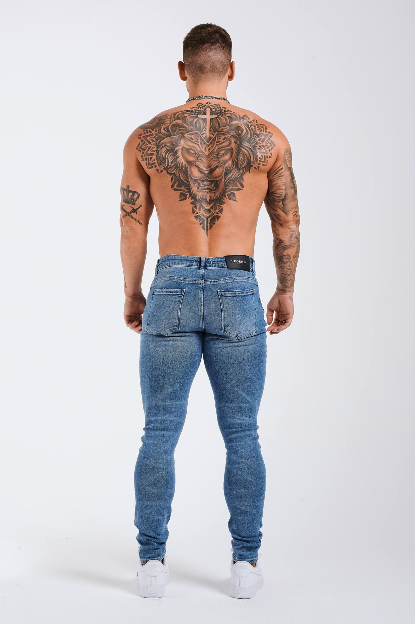 SLIM FIT JEANS 2.0 ESSENTIAL RIPPED - BLUE WASH