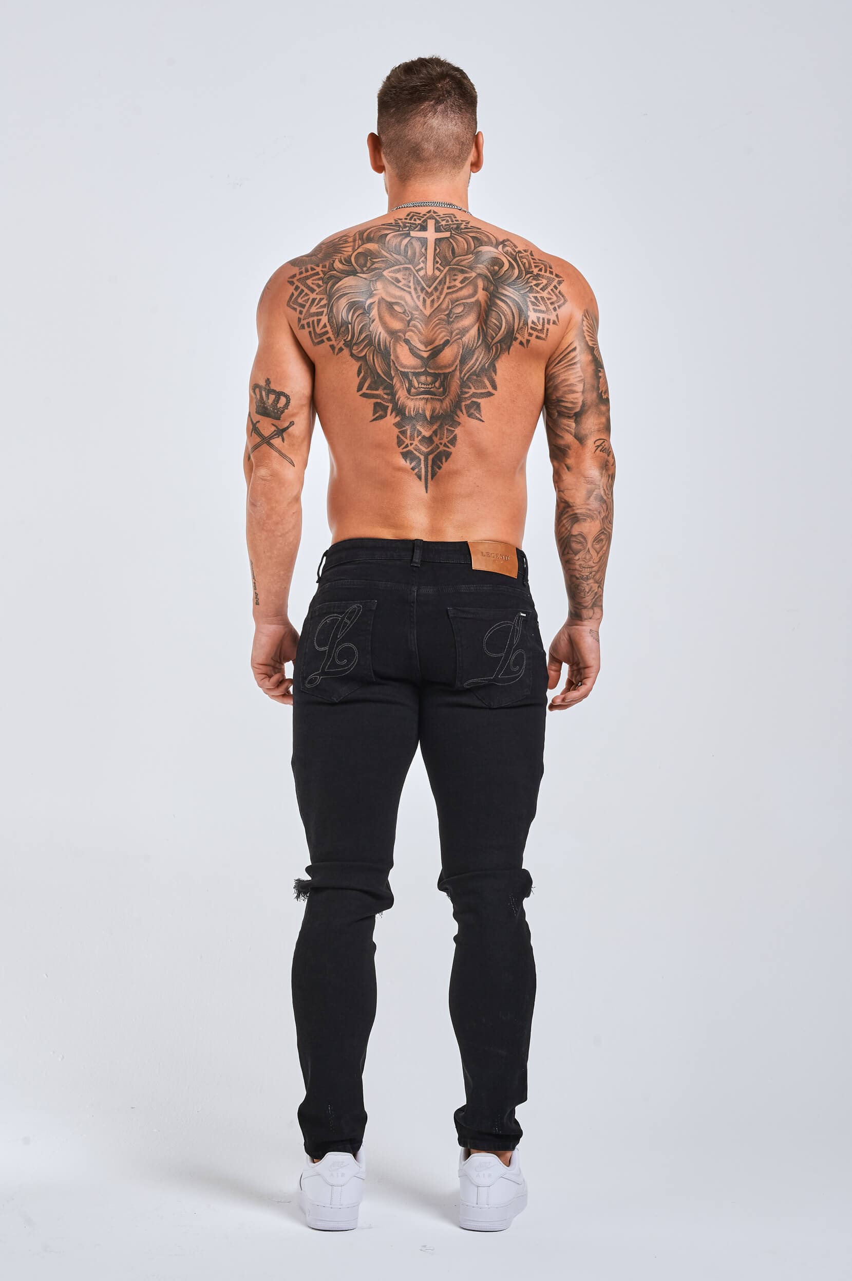 SLIM FIT JEANS 2.0 RIPPED &amp; REPAIRED - SCHWARZ