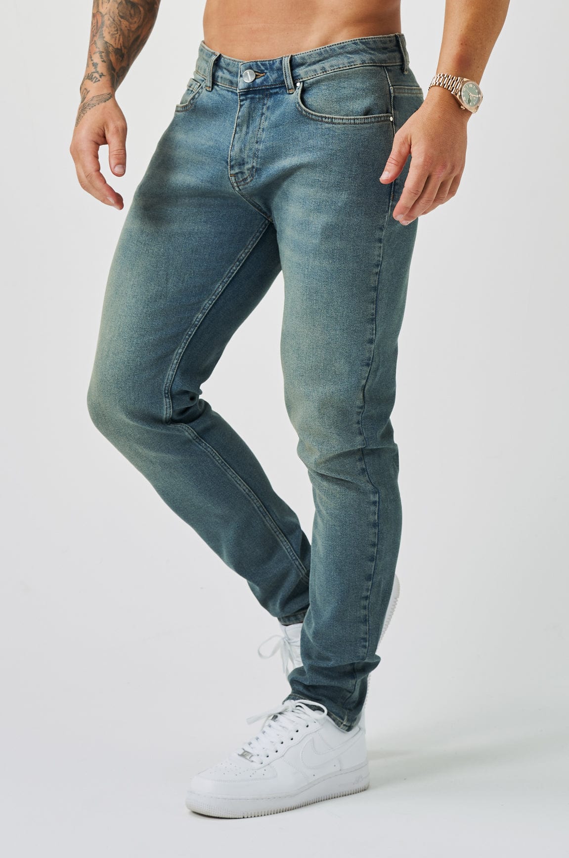 SLIM FIT JEANS 2.0 - STONE WASHED BLAU