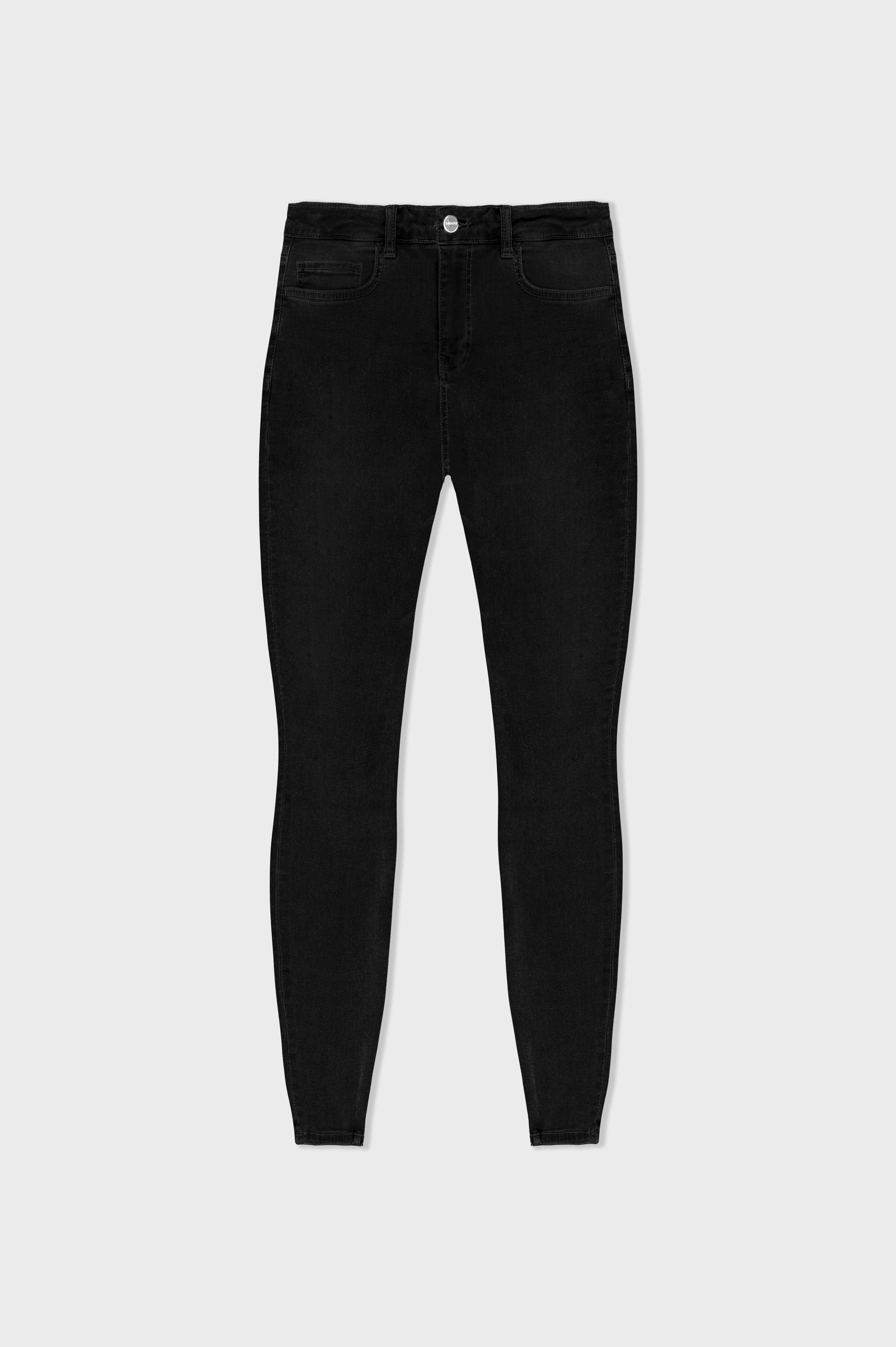 SKINNY FIT JEANS OHNE RISSE - SCHWARZ