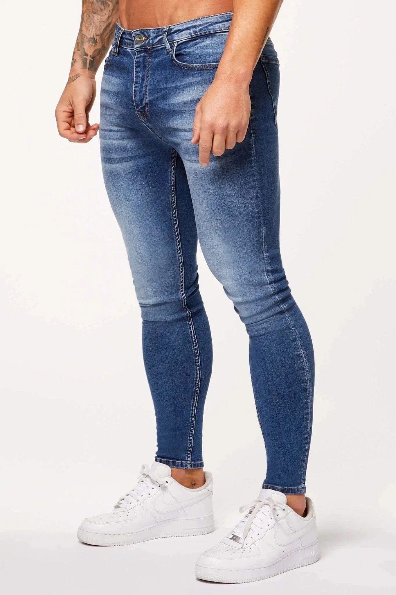 JEANS MIT SKINNY-FIT - HERITAGE-BLAU