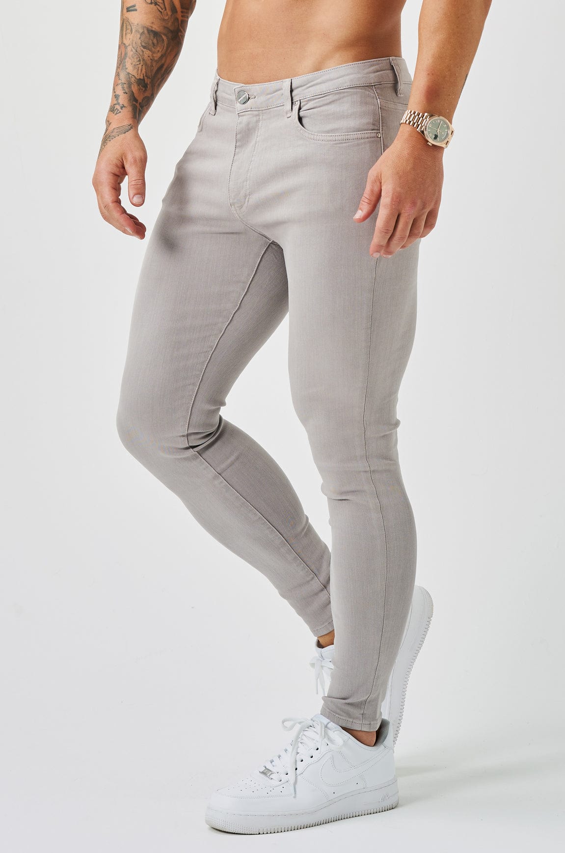 SKINNY FIT JEANS - EISGRAU