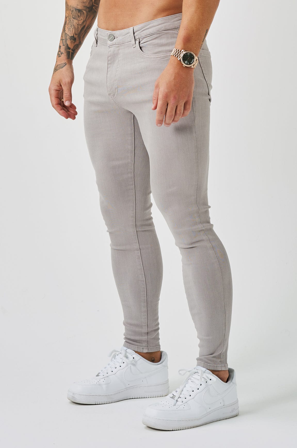 SKINNY FIT JEANS - EISGRAU