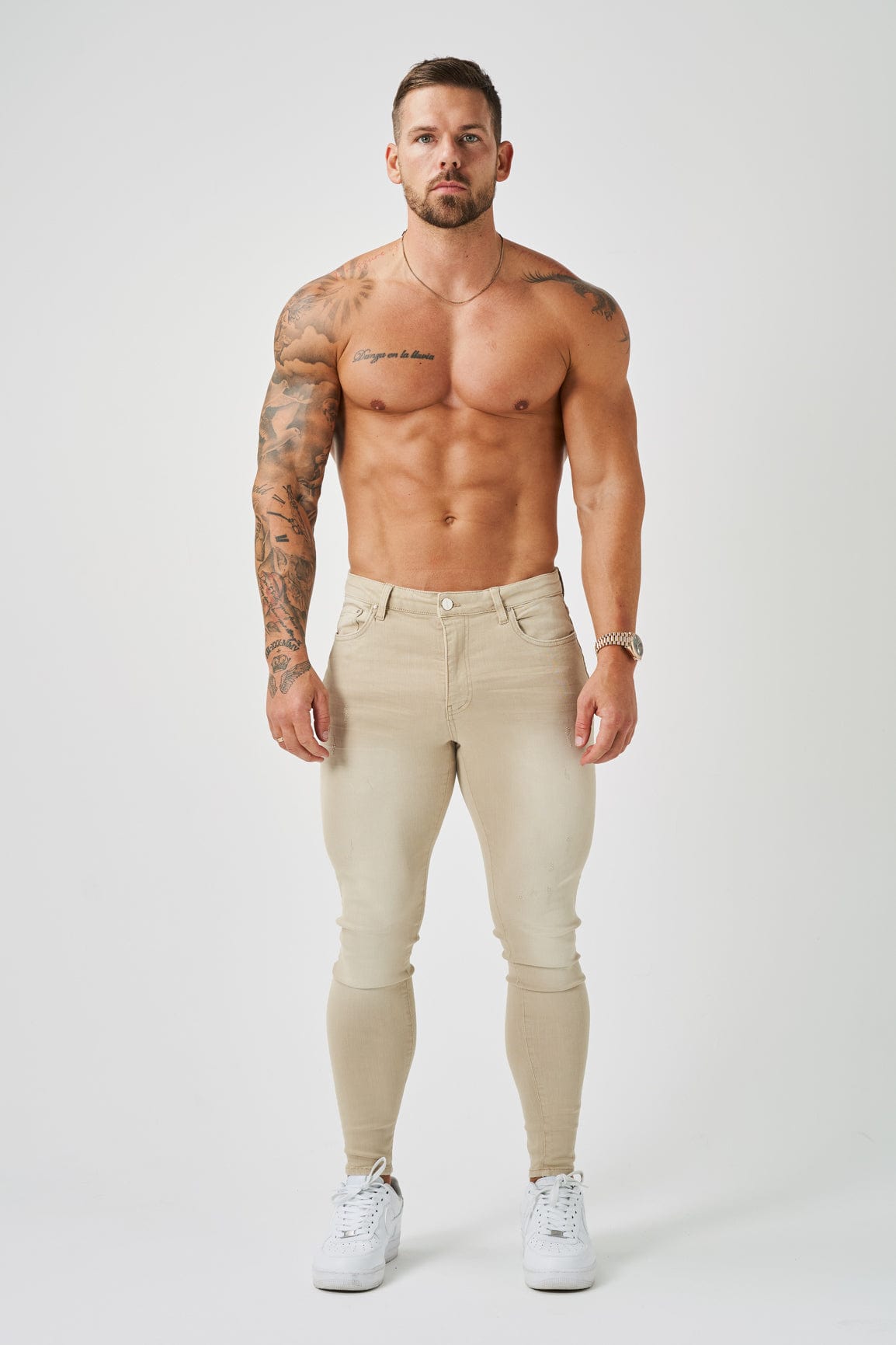 SKINNY FIT JEANS - SAND