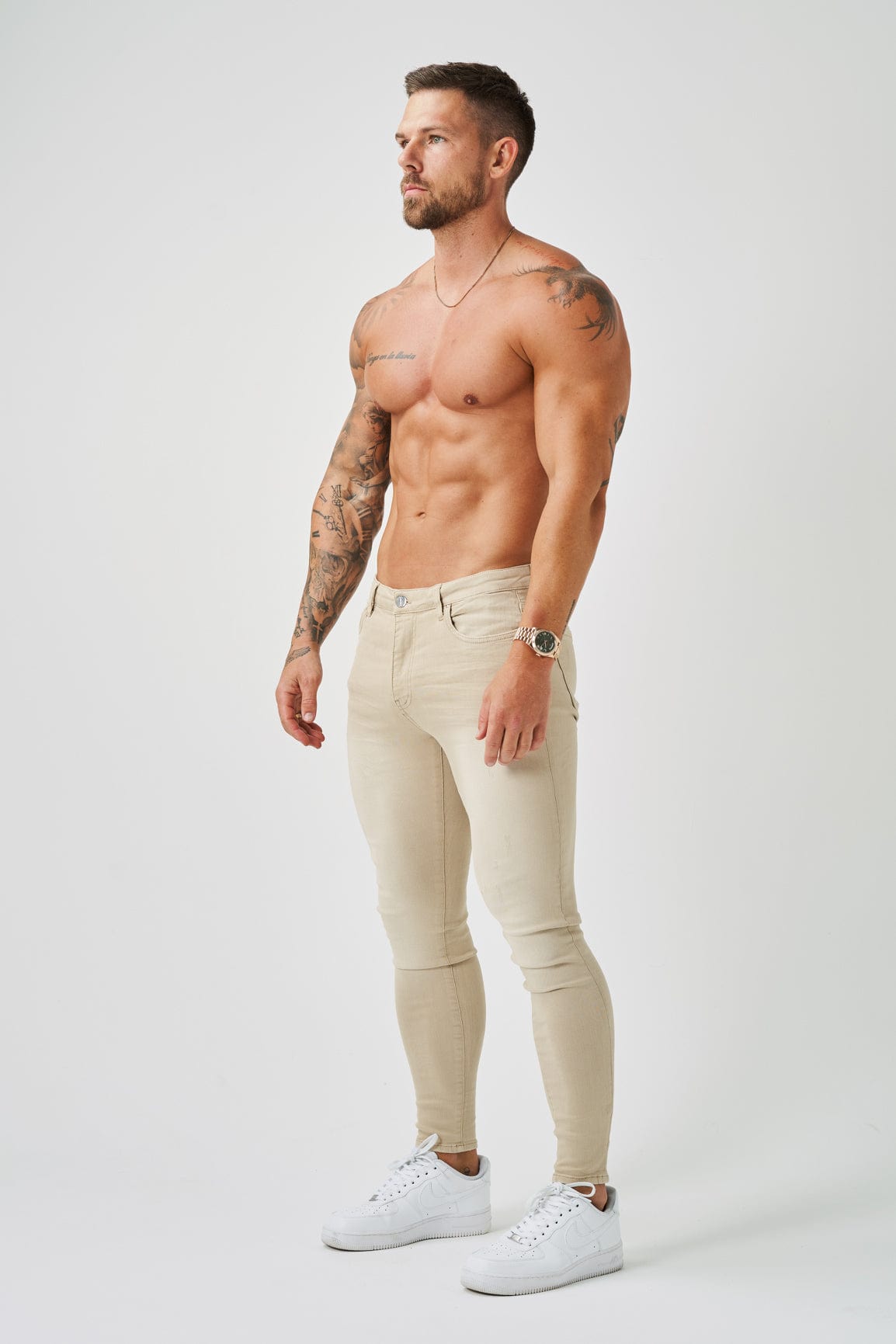 SKINNY FIT JEANS - SAND