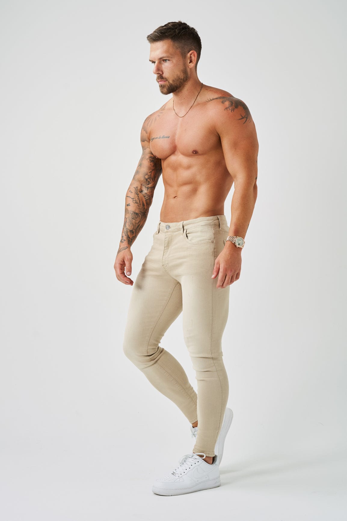 SKINNY FIT JEANS - SAND