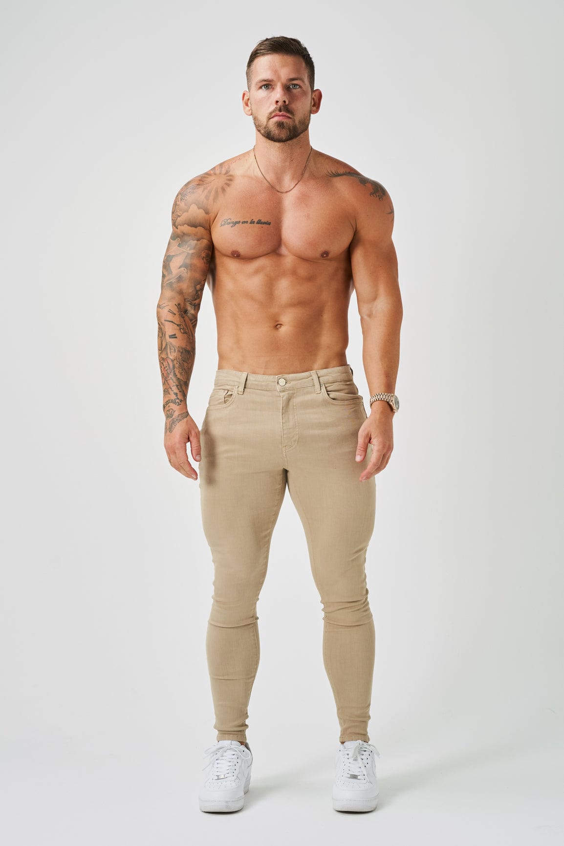 SKINNY FIT JEANS - STONE