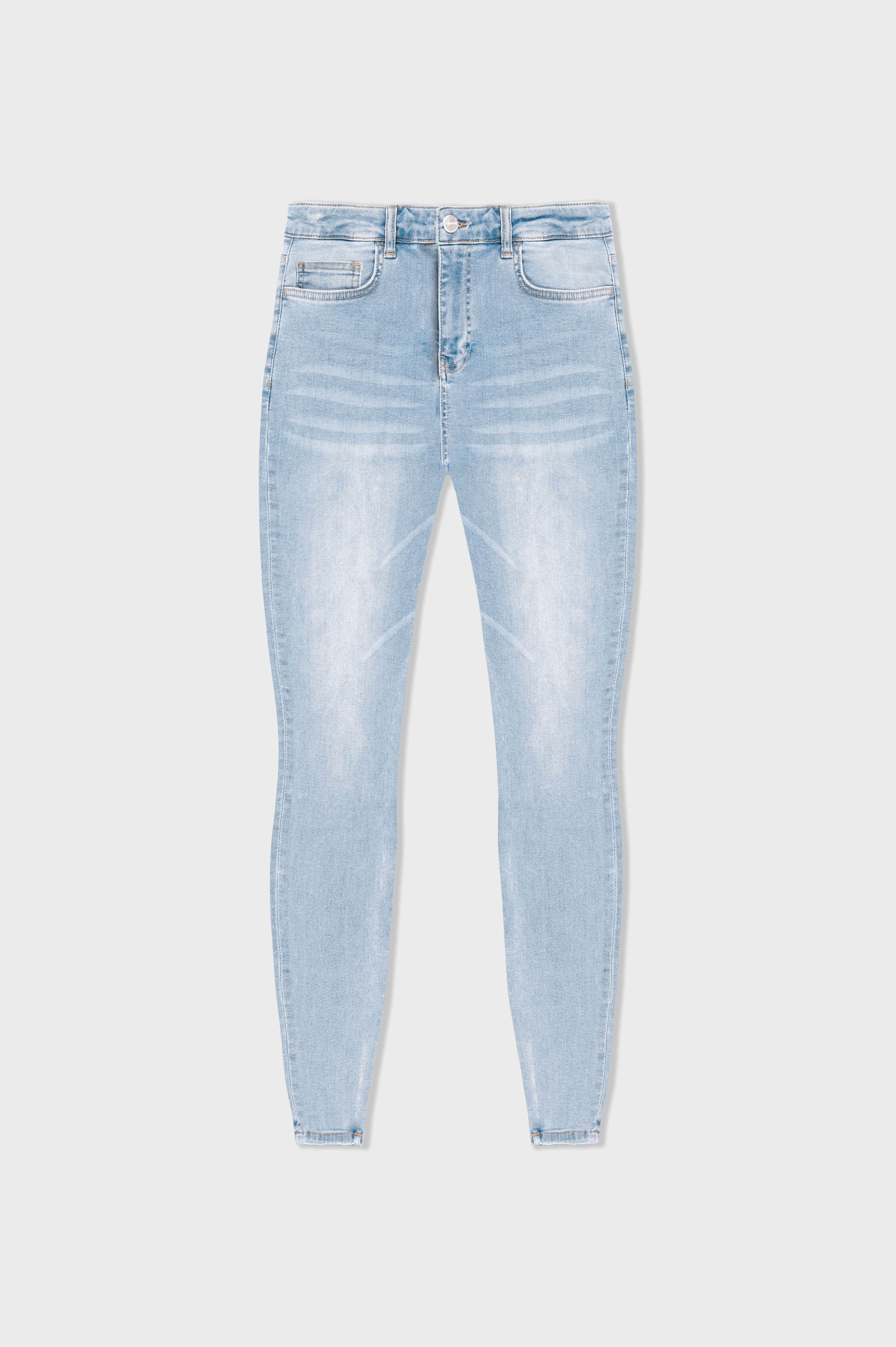 SKINNY FIT JEANS OHNE RISSE – STONE WASHED