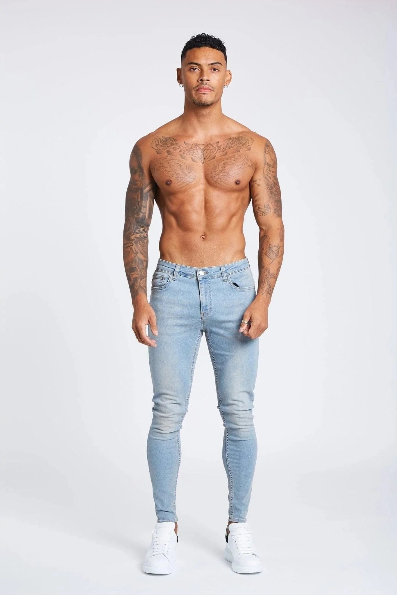 SKINNY FIT JEANS OHNE RISSE – STONE WASHED