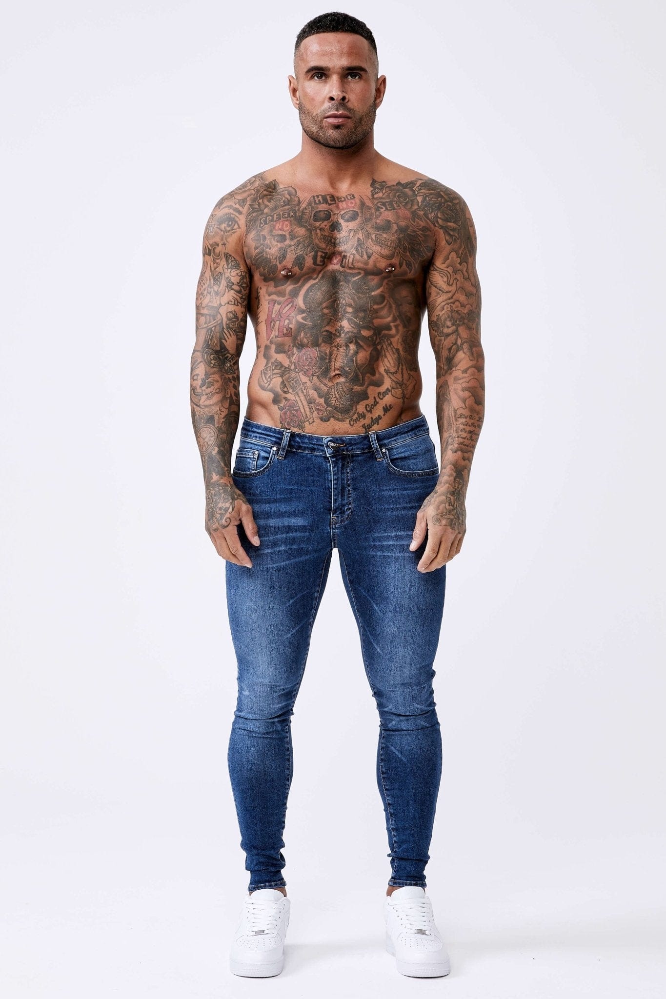 SKINNY FIT JEANS - VINTAGE BLUE EXTREME WASH