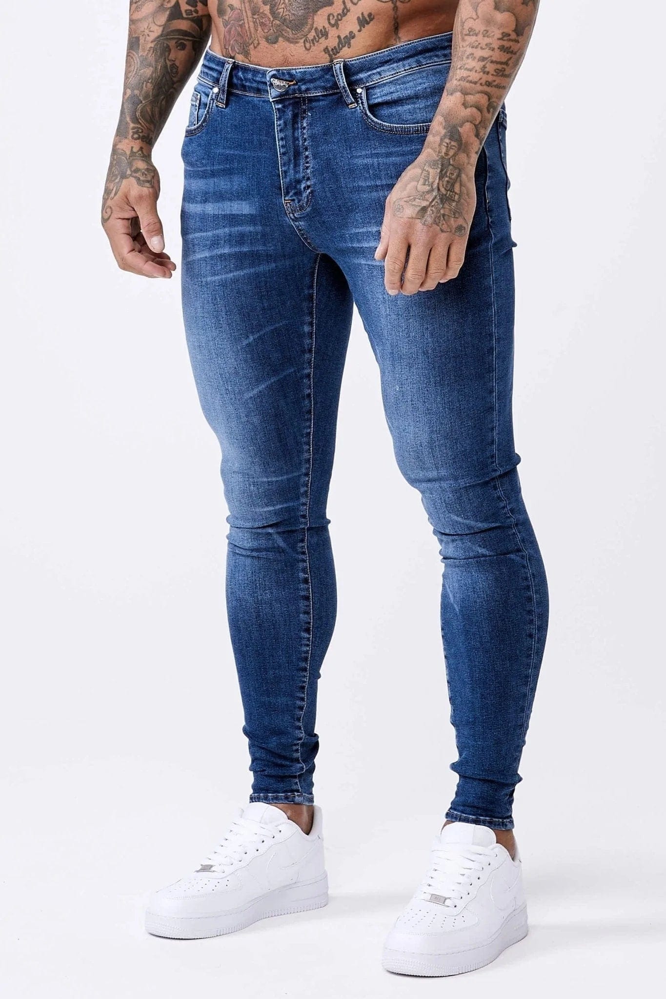 JEAN SKINNY FIT - DÉLAVAGE EXTRÊME BLEU VINTAGE