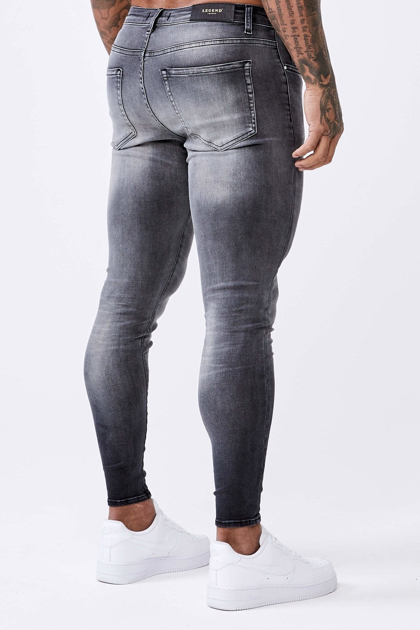 SKINNY FIT JEANS - GEWASCHENES HELLGRAU