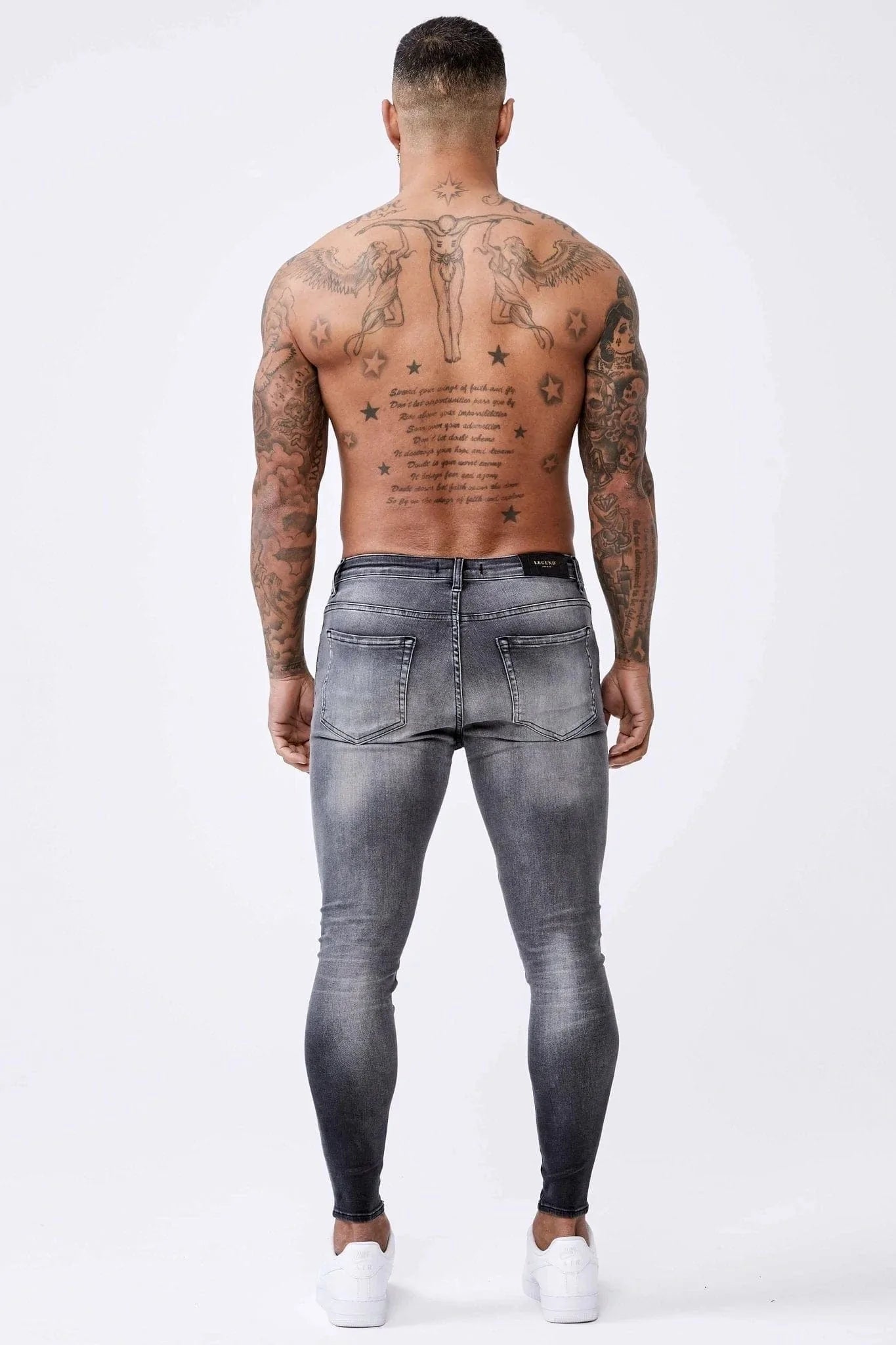 SKINNY FIT JEANS - GEWASCHENES HELLGRAU