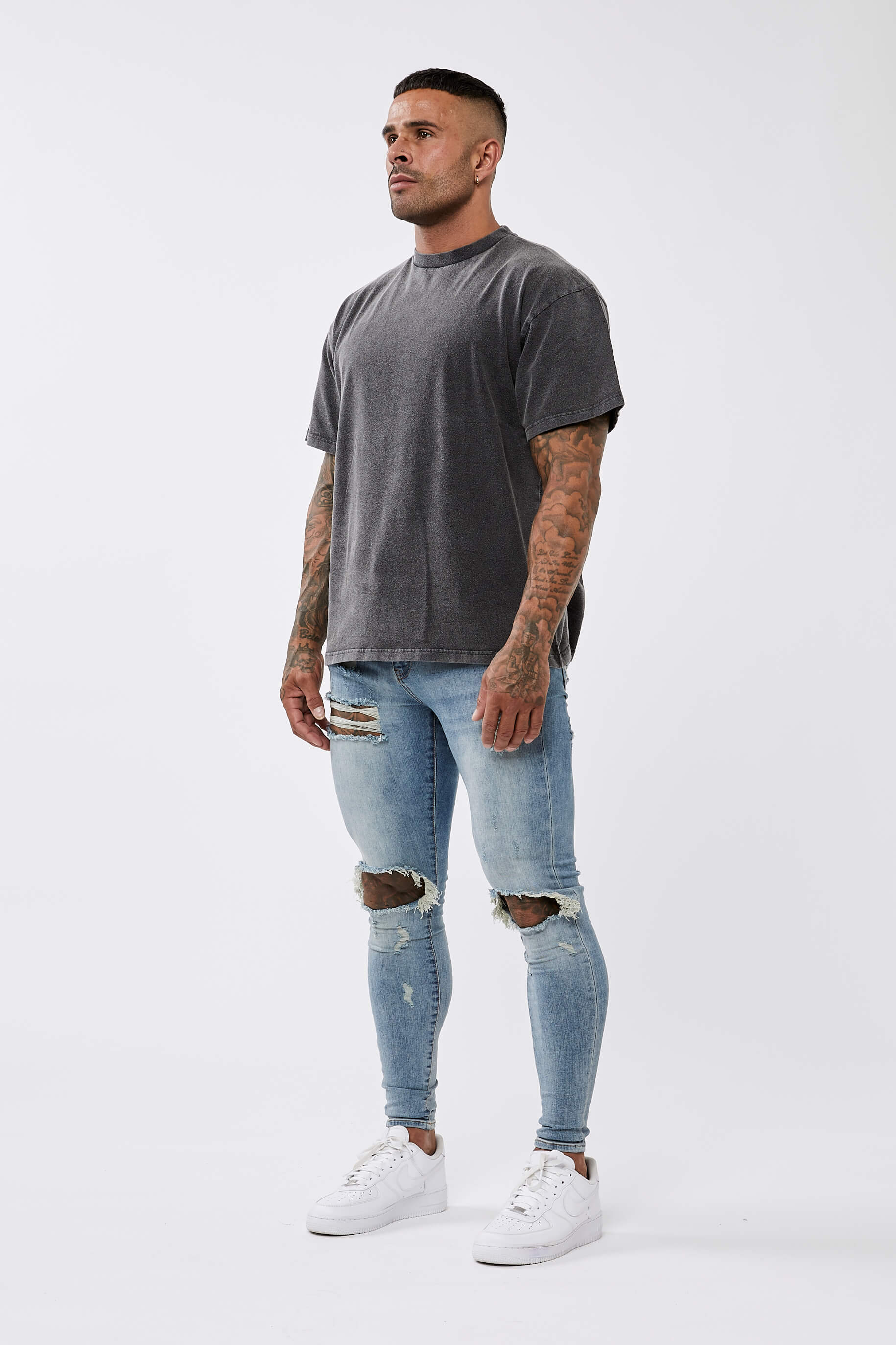 APOLLO* BASICS OVERSIZED T-SHIRT - WASHED GREY