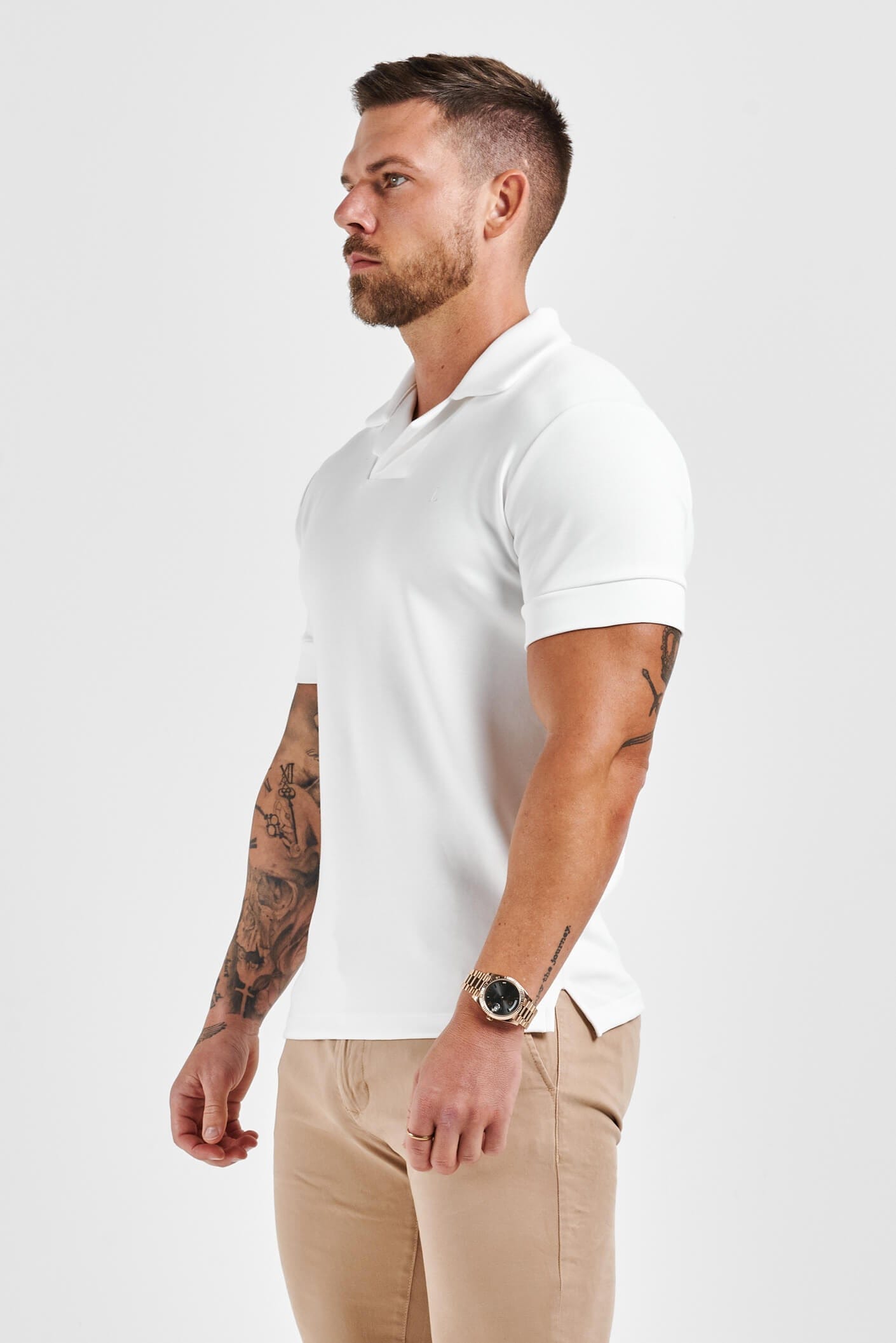 CORE REVERE COLLAR POLO - WHITE