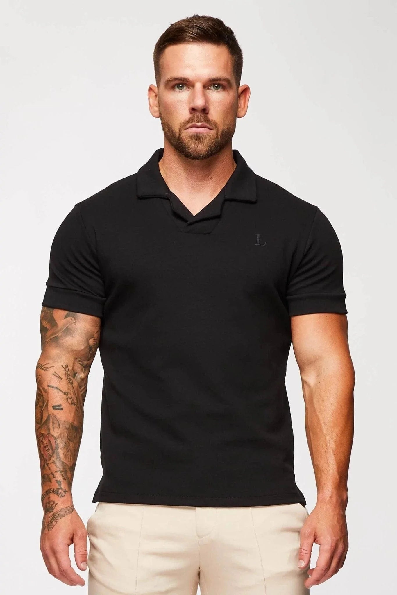 CORE REVERE COLLAR POLO - BLACK