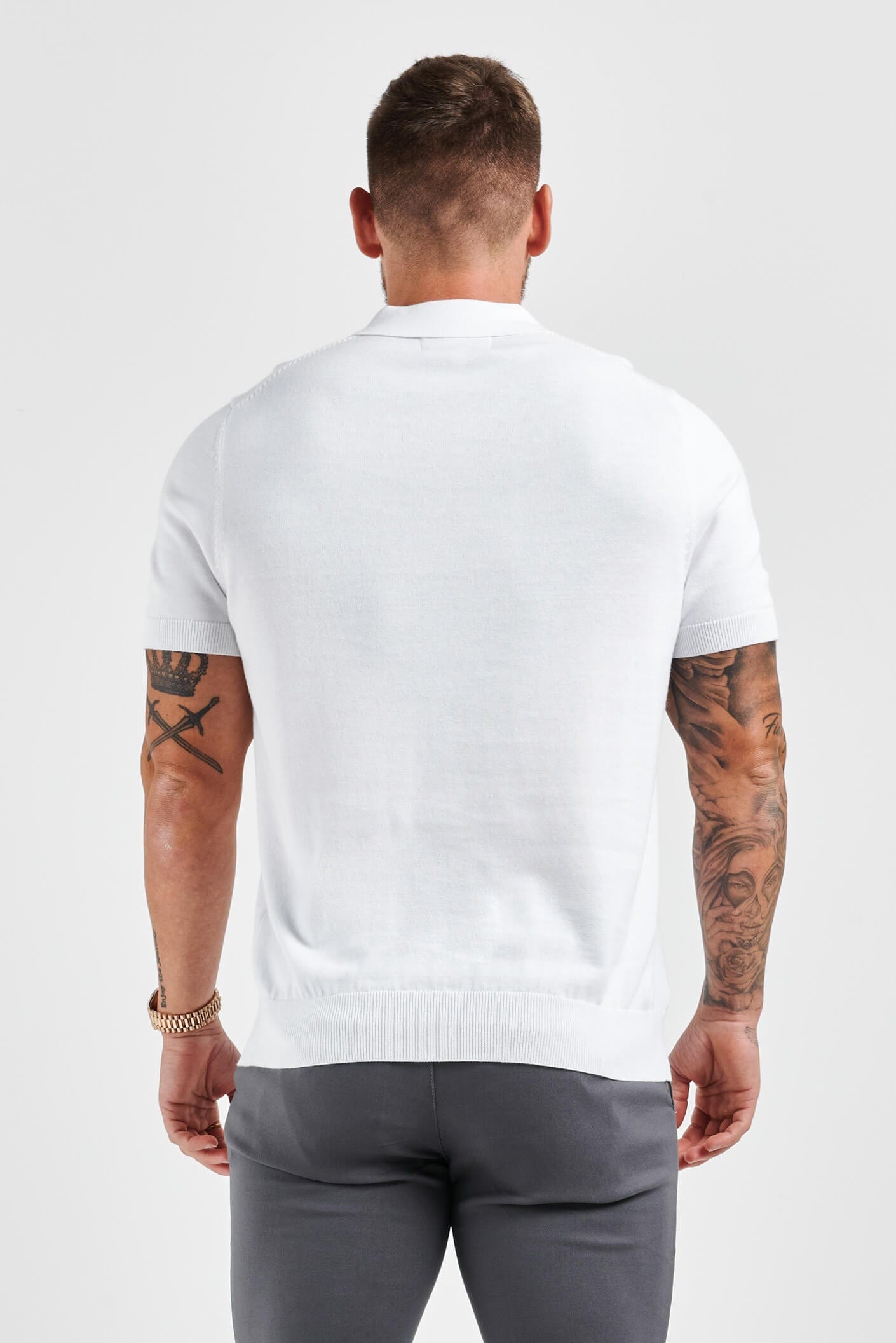 APOLLO OPEN COLLAR POLO SHIRT - WHITE