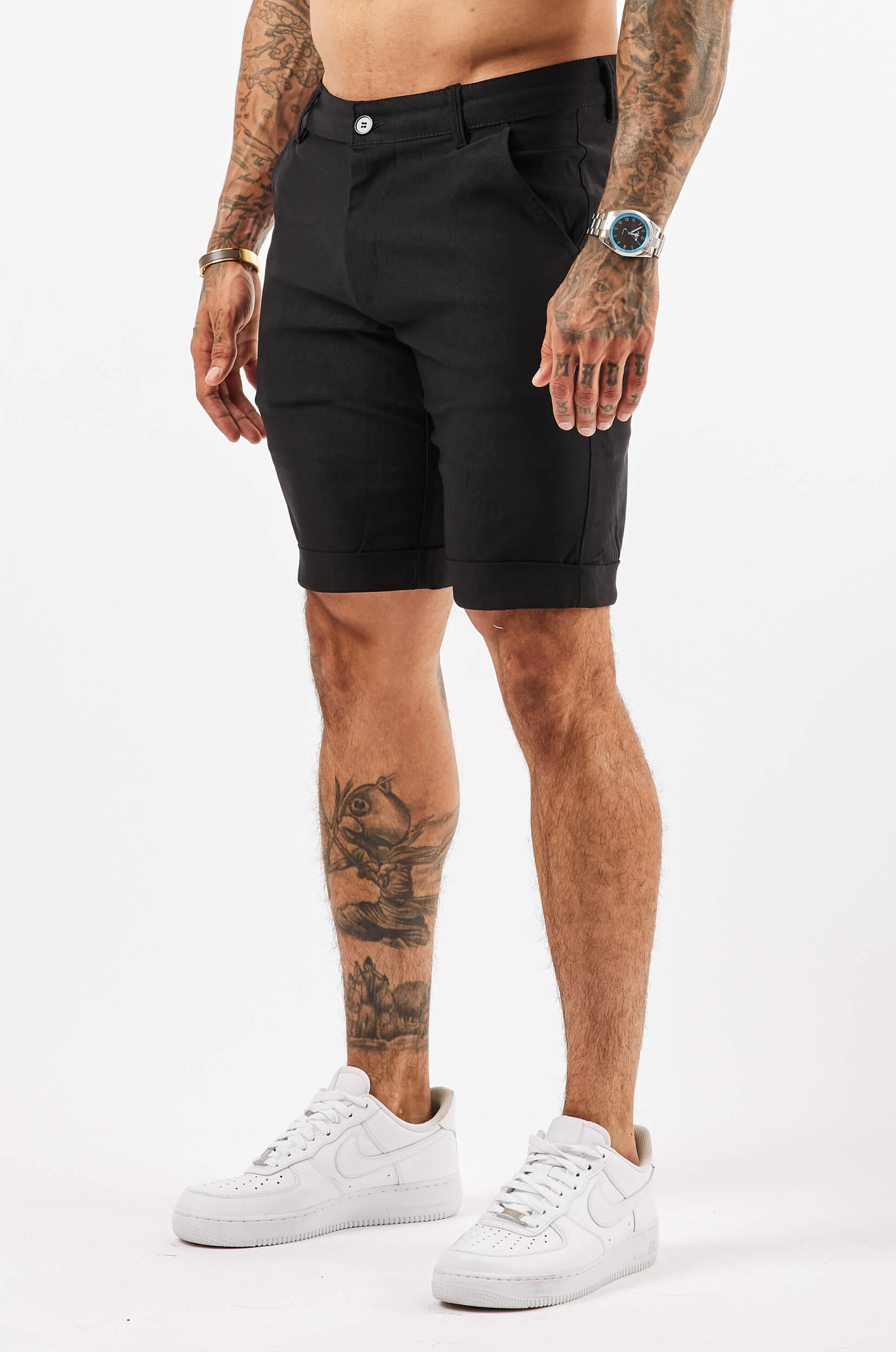 SHORT FLEX CHINO - NOIR