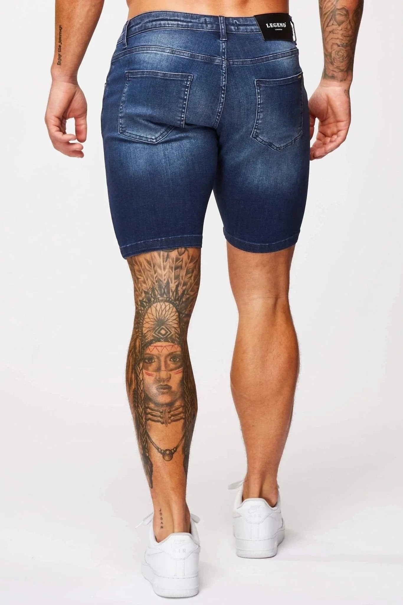 DENIM SHORT - DARK INDIGO FADE WASH