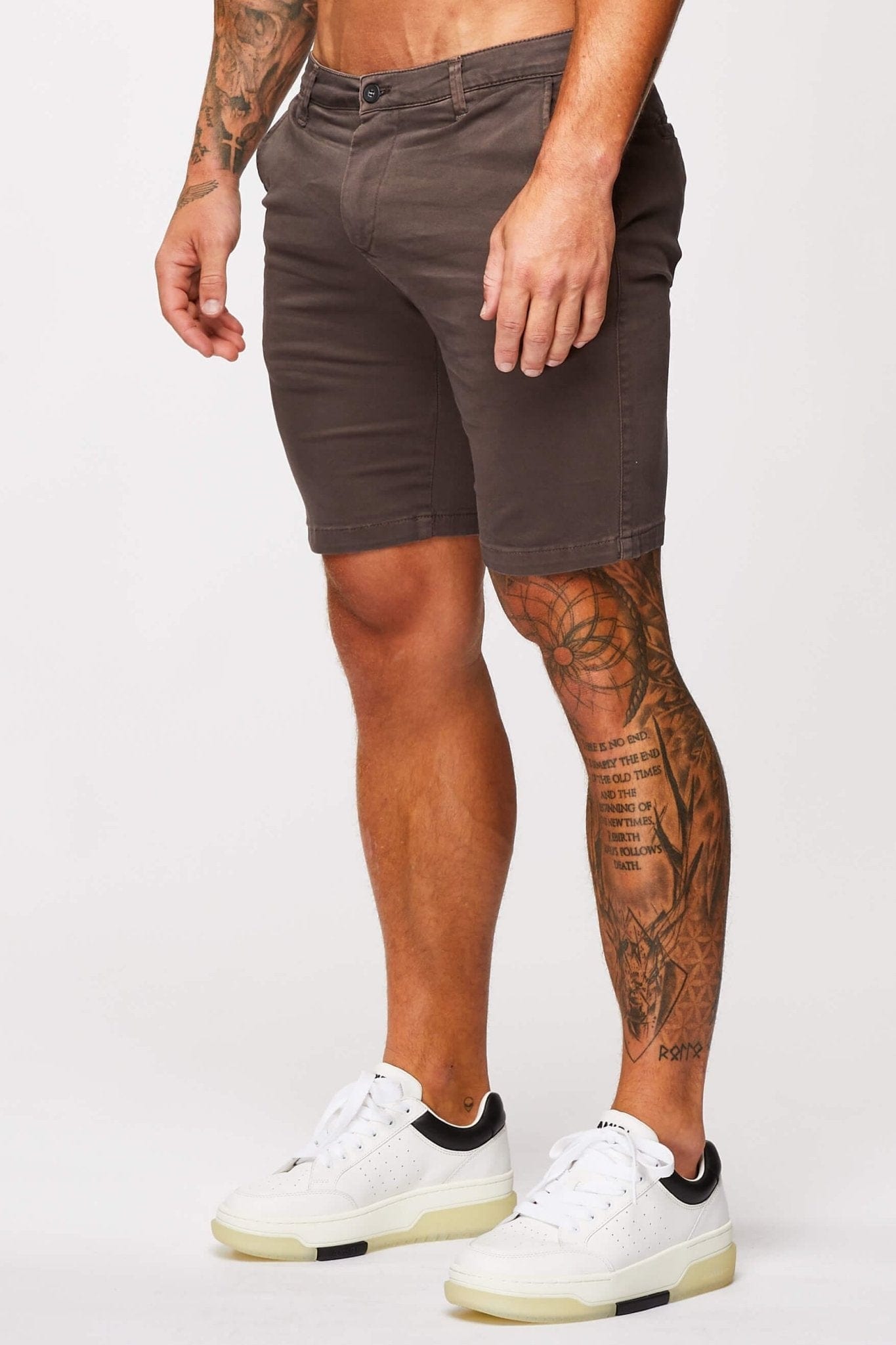 STRETCH CHINO SHORT - DARK GREY