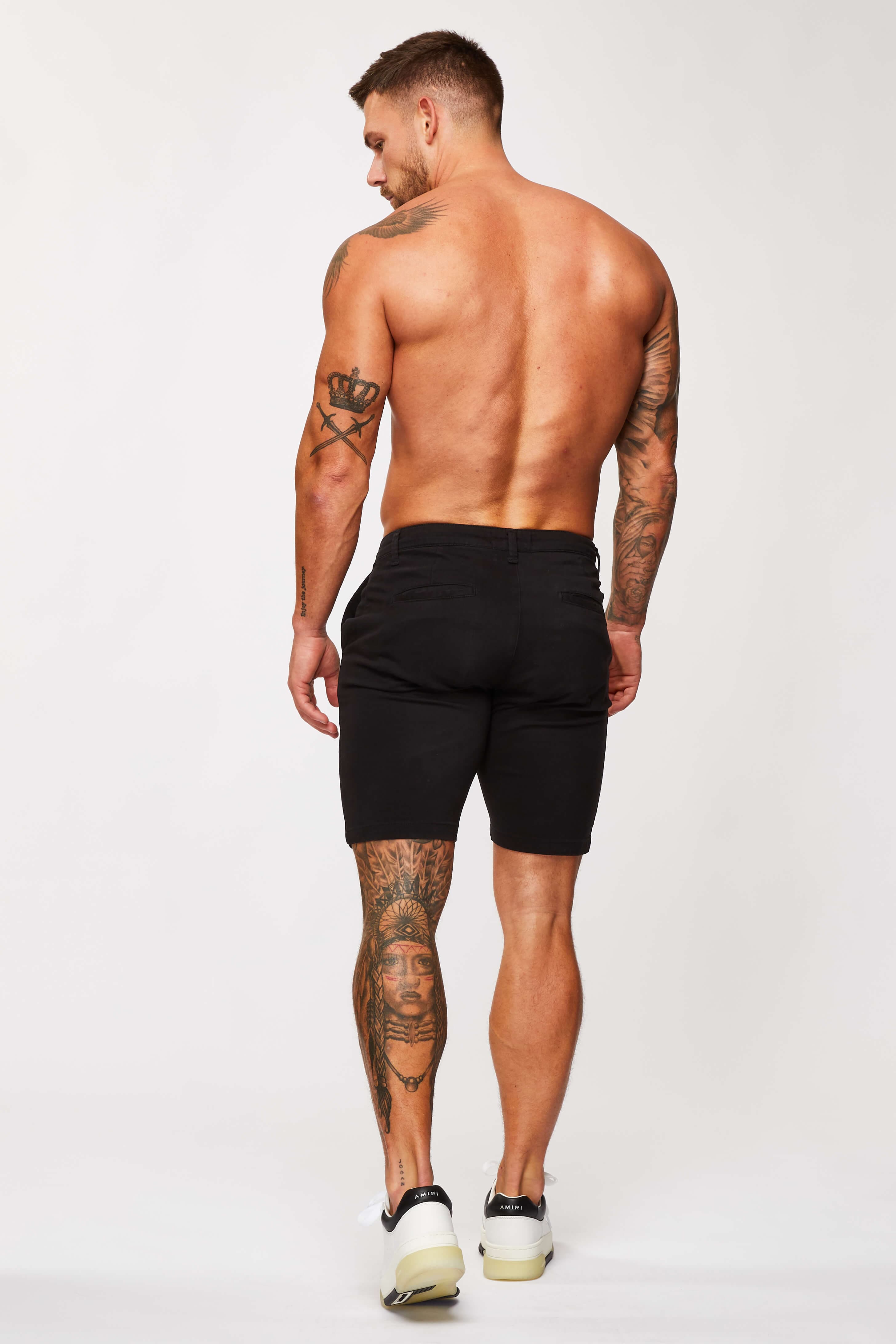 STRETCH-CHINO-SHORTS - SCHWARZ