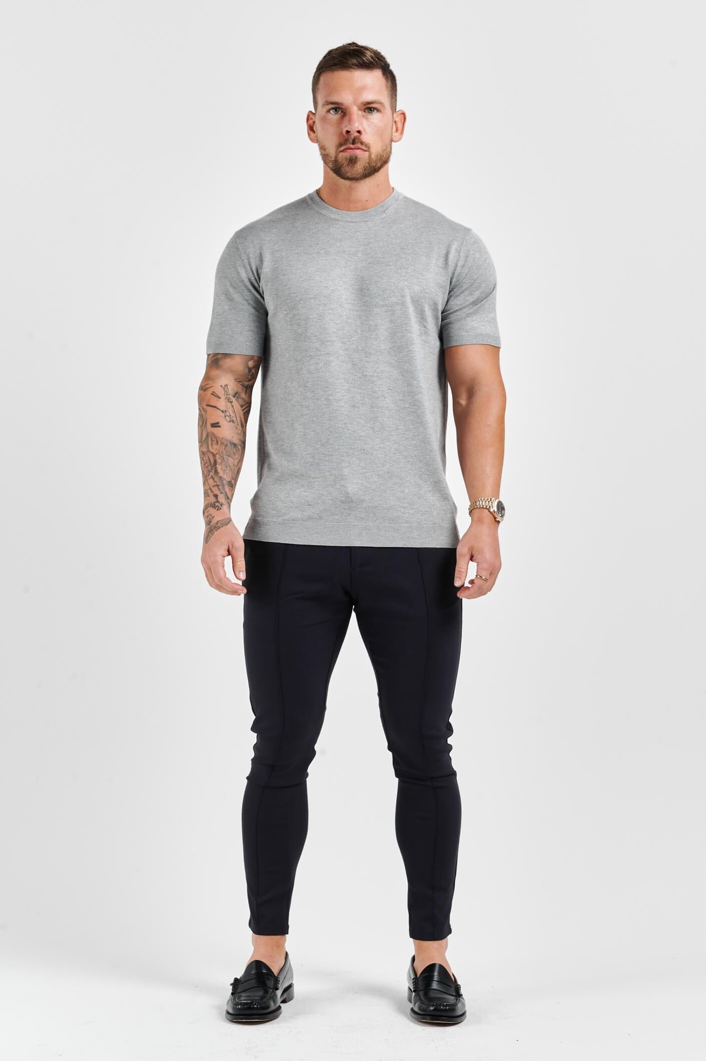 KNIT T-SHIRT - GREY