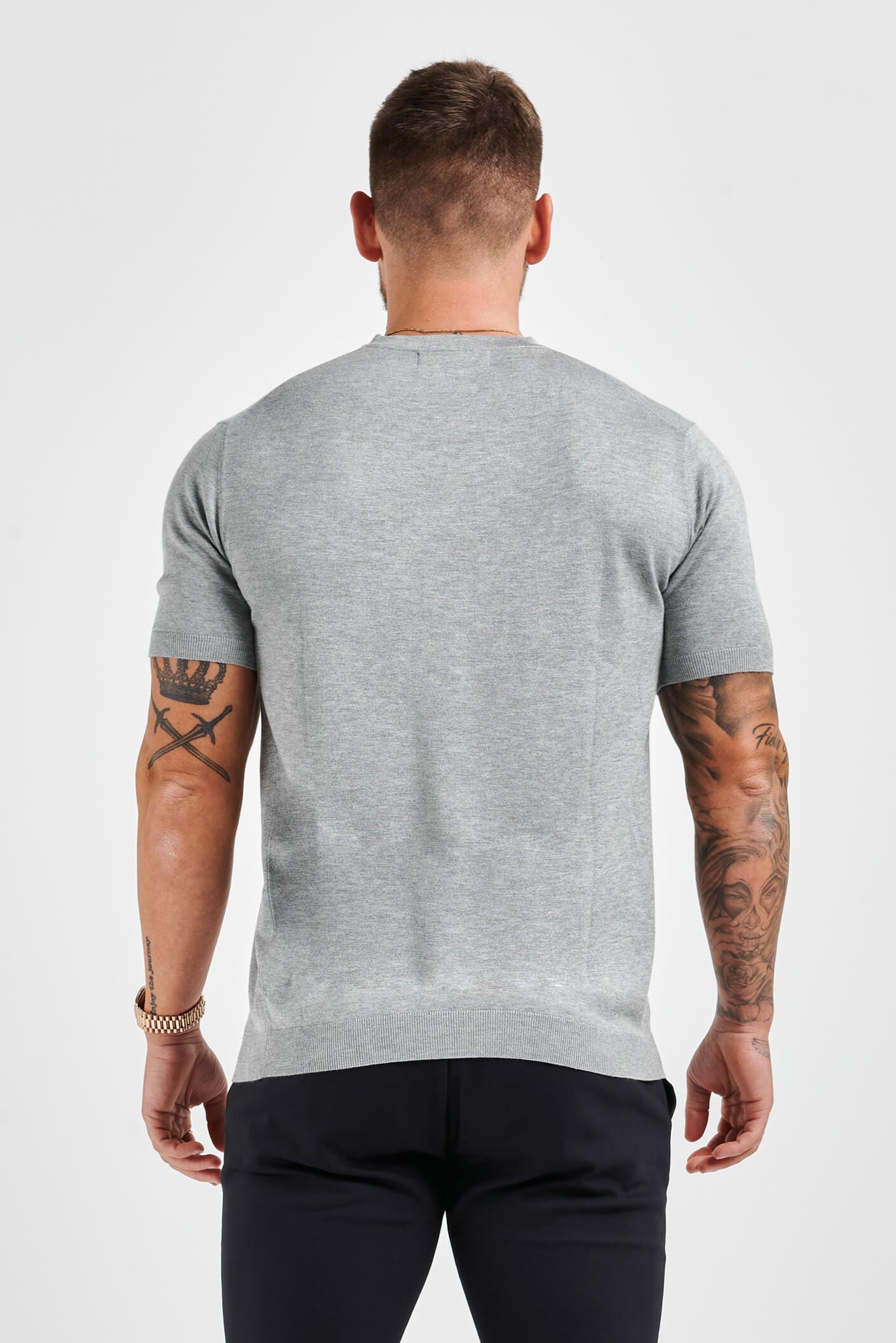 STRICK-T-SHIRT - GRAU