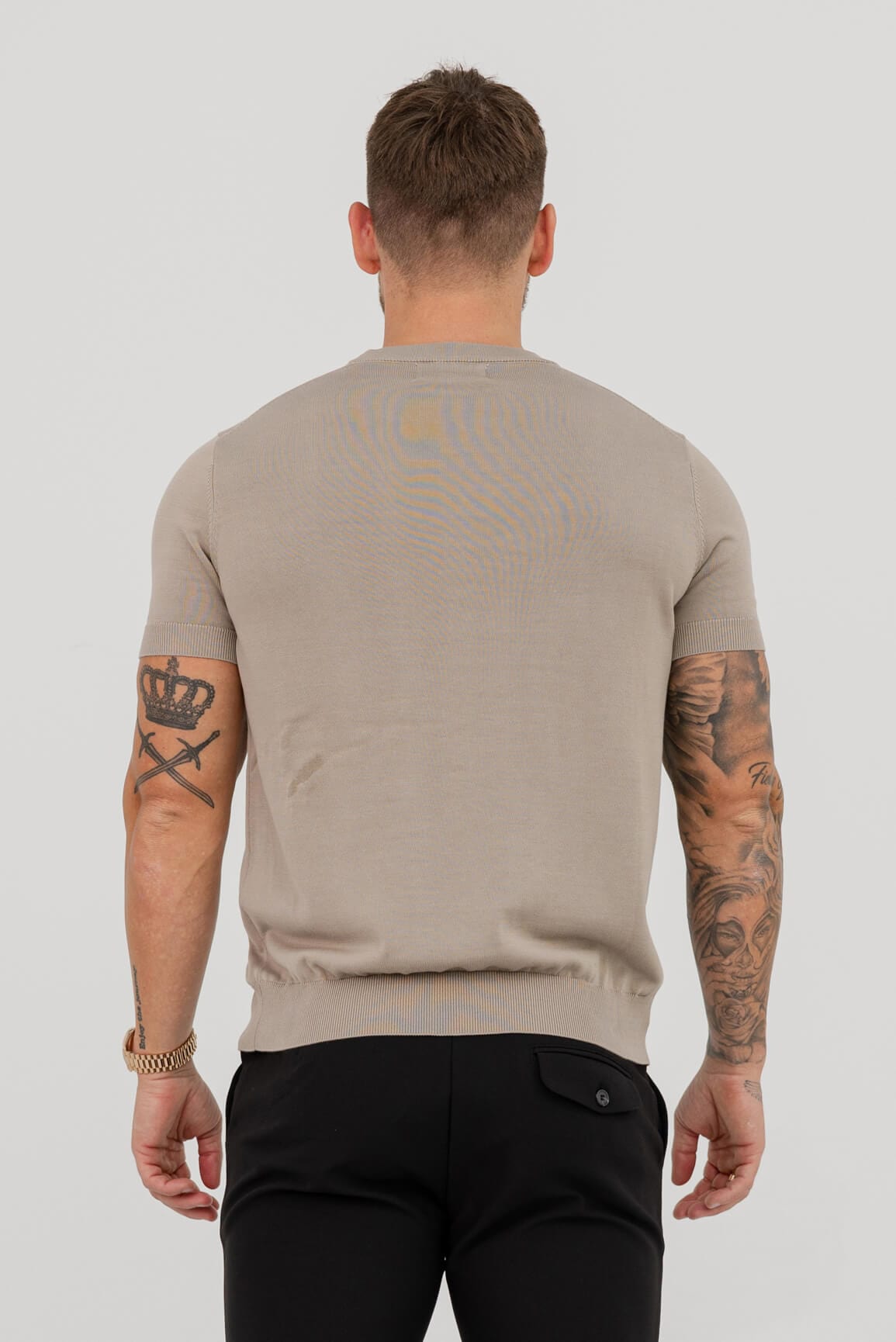 STRICK-T-SHIRT – KHAKI